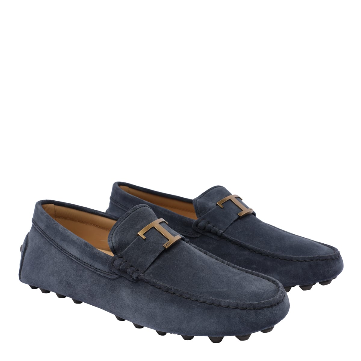 Shop Tod's Suede Gommino Bubble T Timeless Loafers In Blue