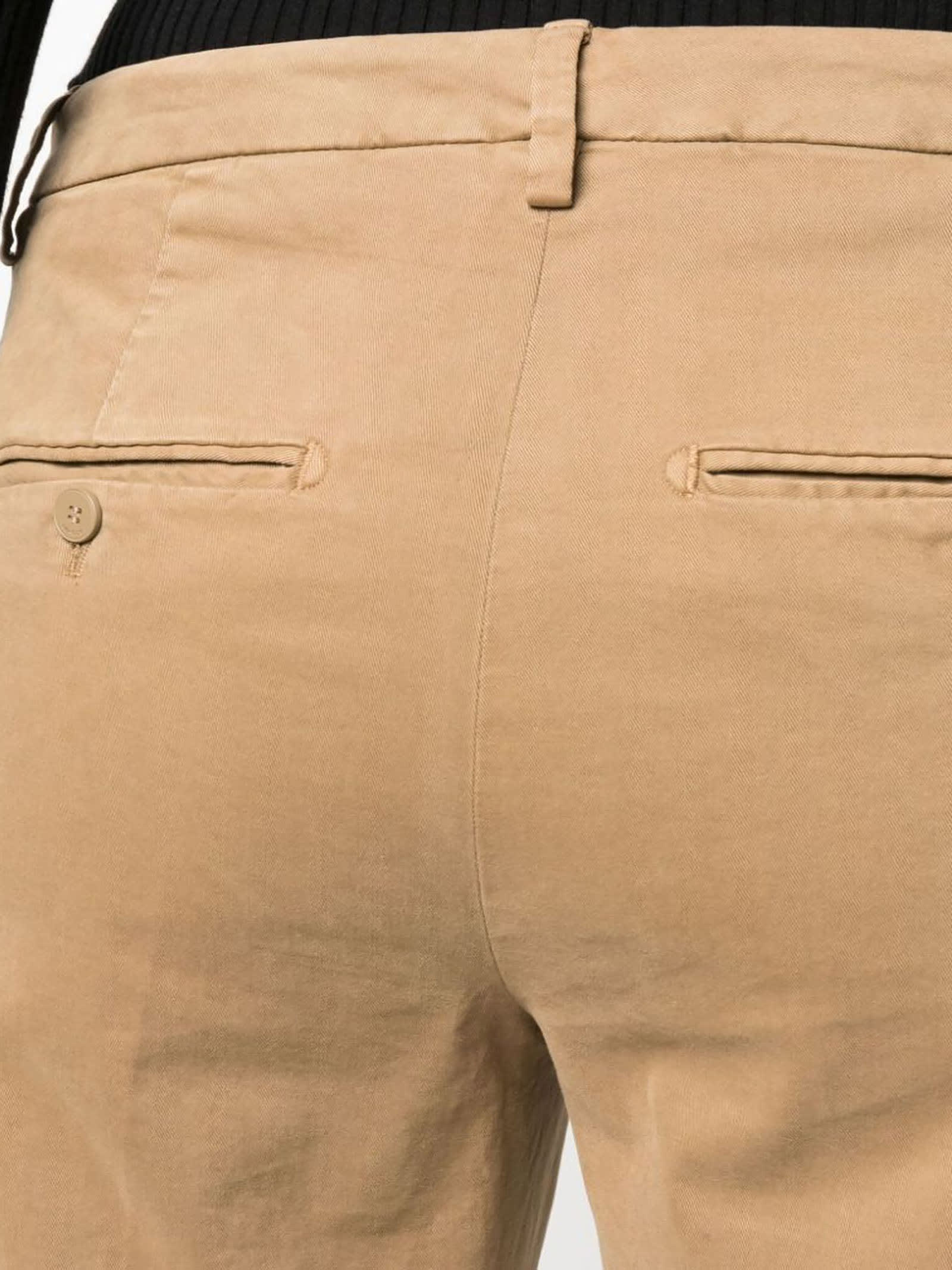 Dondup Brown Stretch-cotton Trousers In Beige