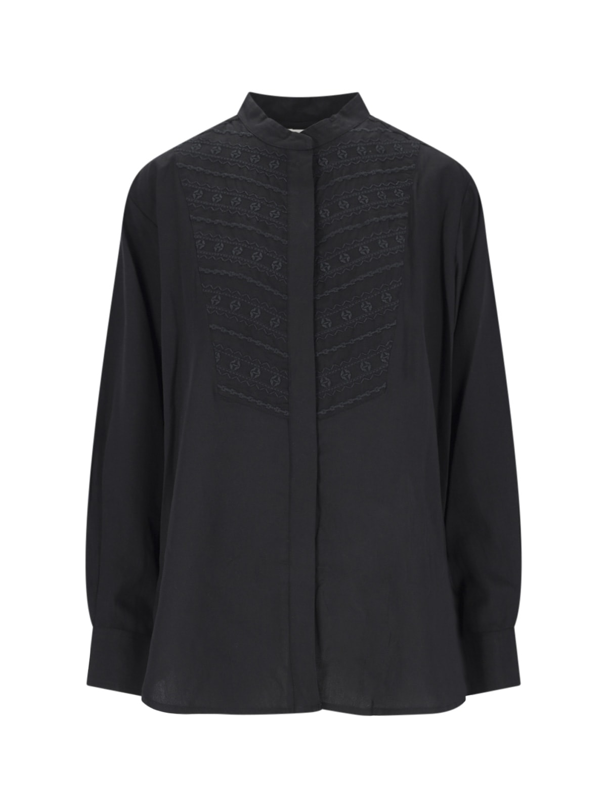 Shop Isabel Marant Étoile Britten Embroidered Shirt In Black