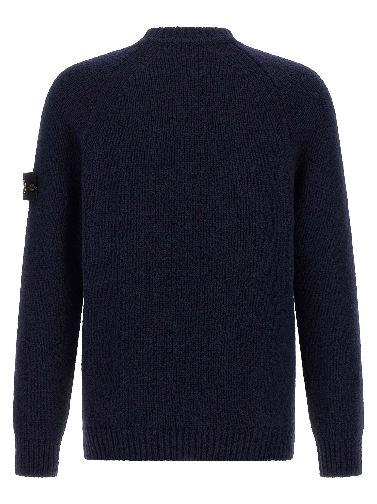 Stone Island Sweater With Crew Neck In Cashmere In Blue