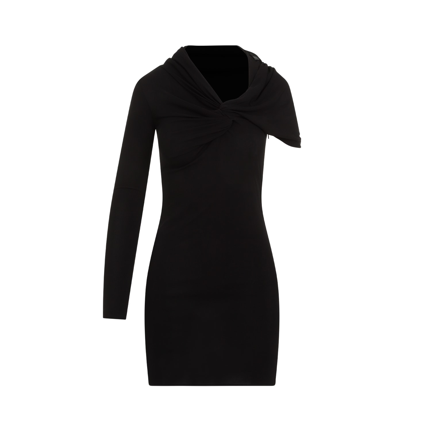 Shop Saint Laurent Viscose Mini Dress In Noir