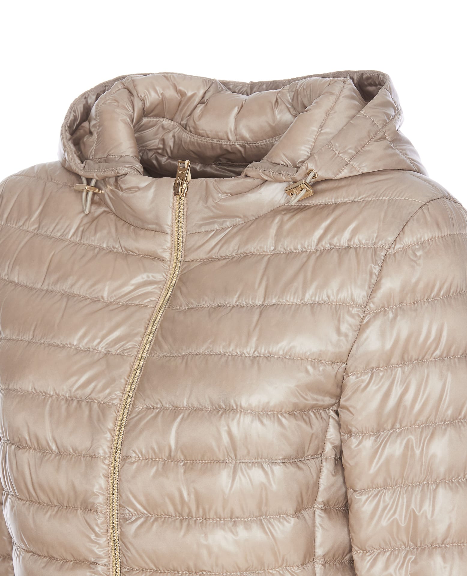 Herno Drawstring Hooded Puffer Parka In Beige