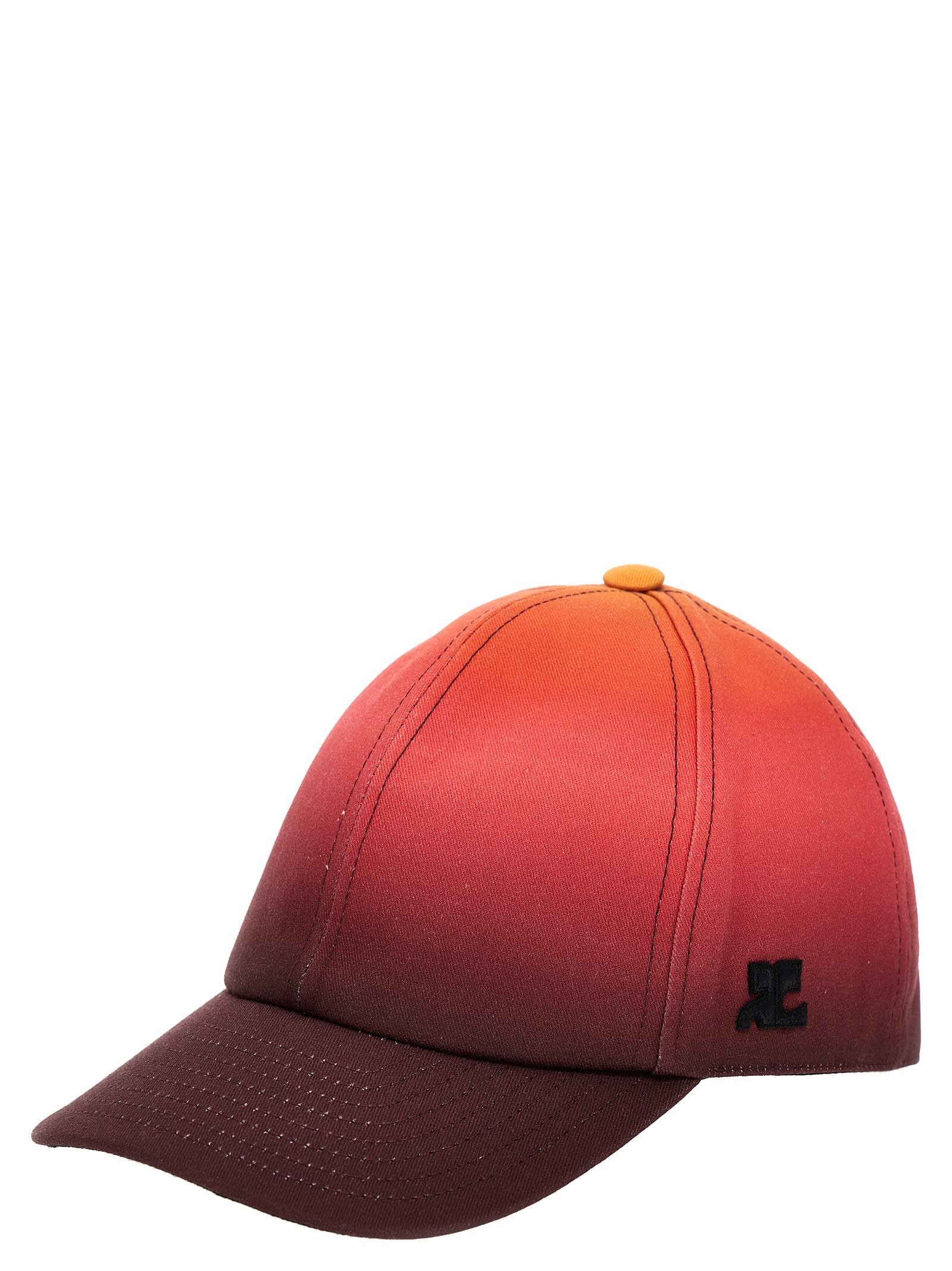 Shop Courrèges Gradient Sunset Cap In Multicolor