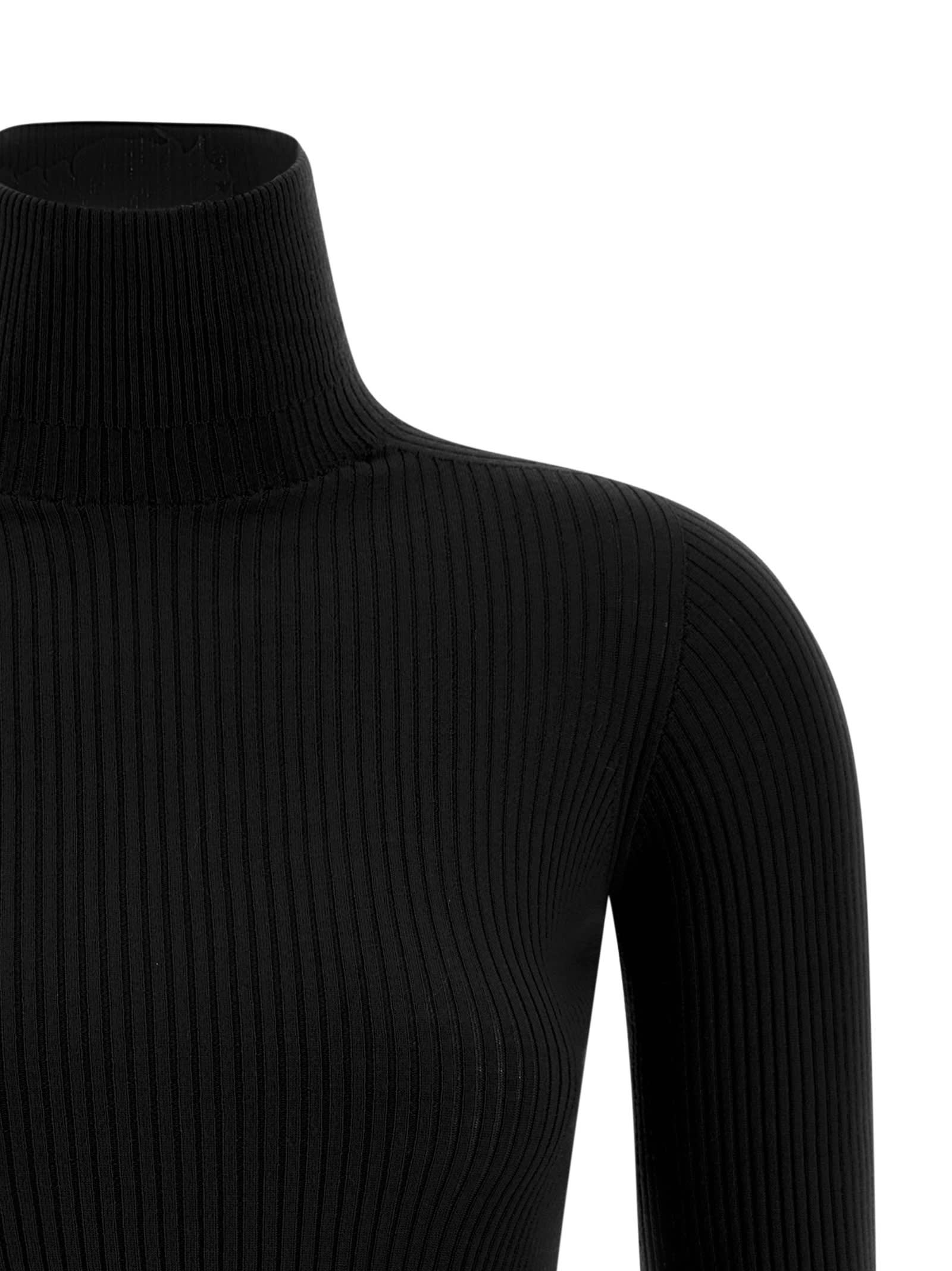 Sportmax Niagara High-neck Knitted Sweater In Black