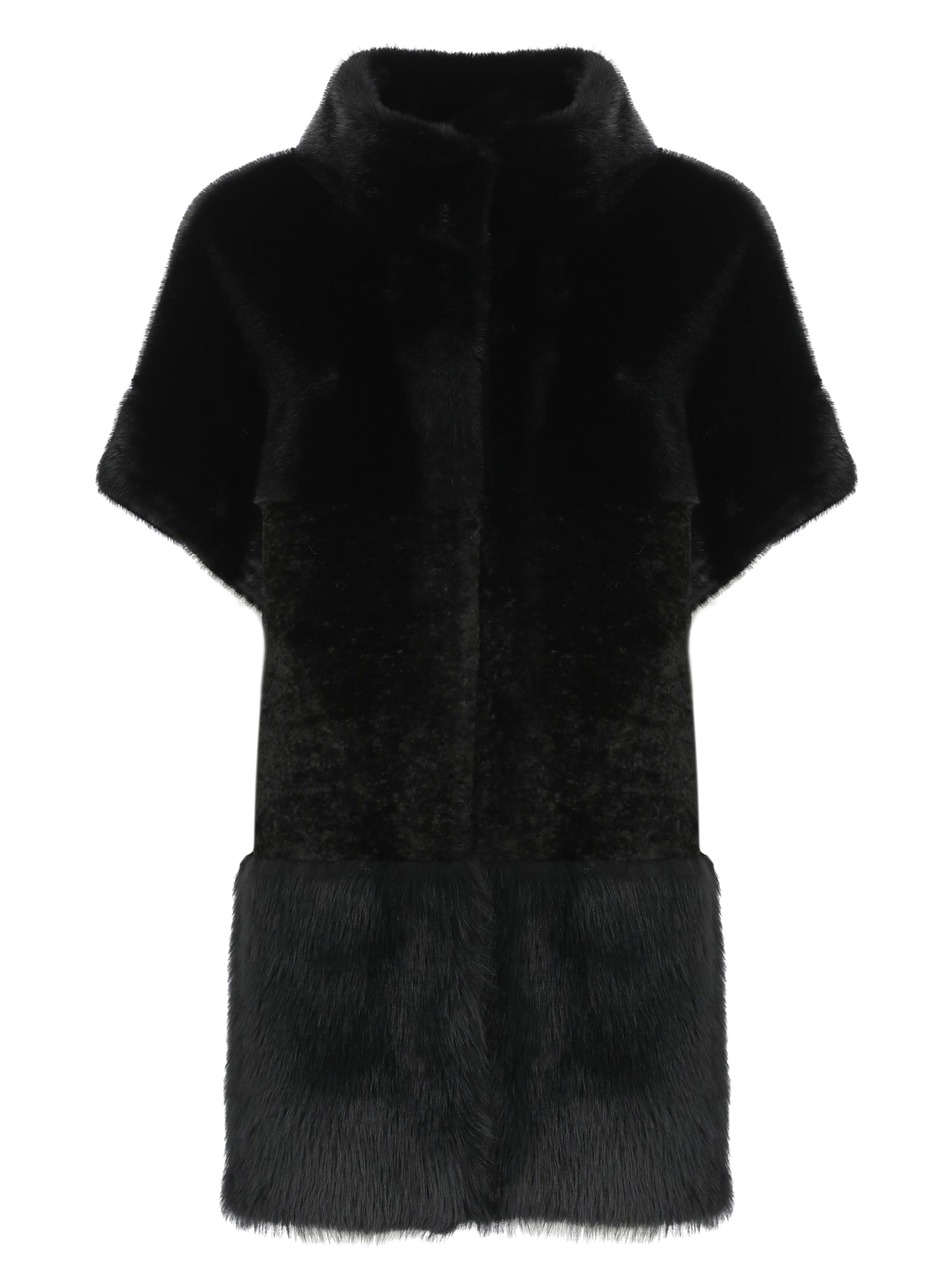 Shop Bully Syntetic Fur Coat In Black