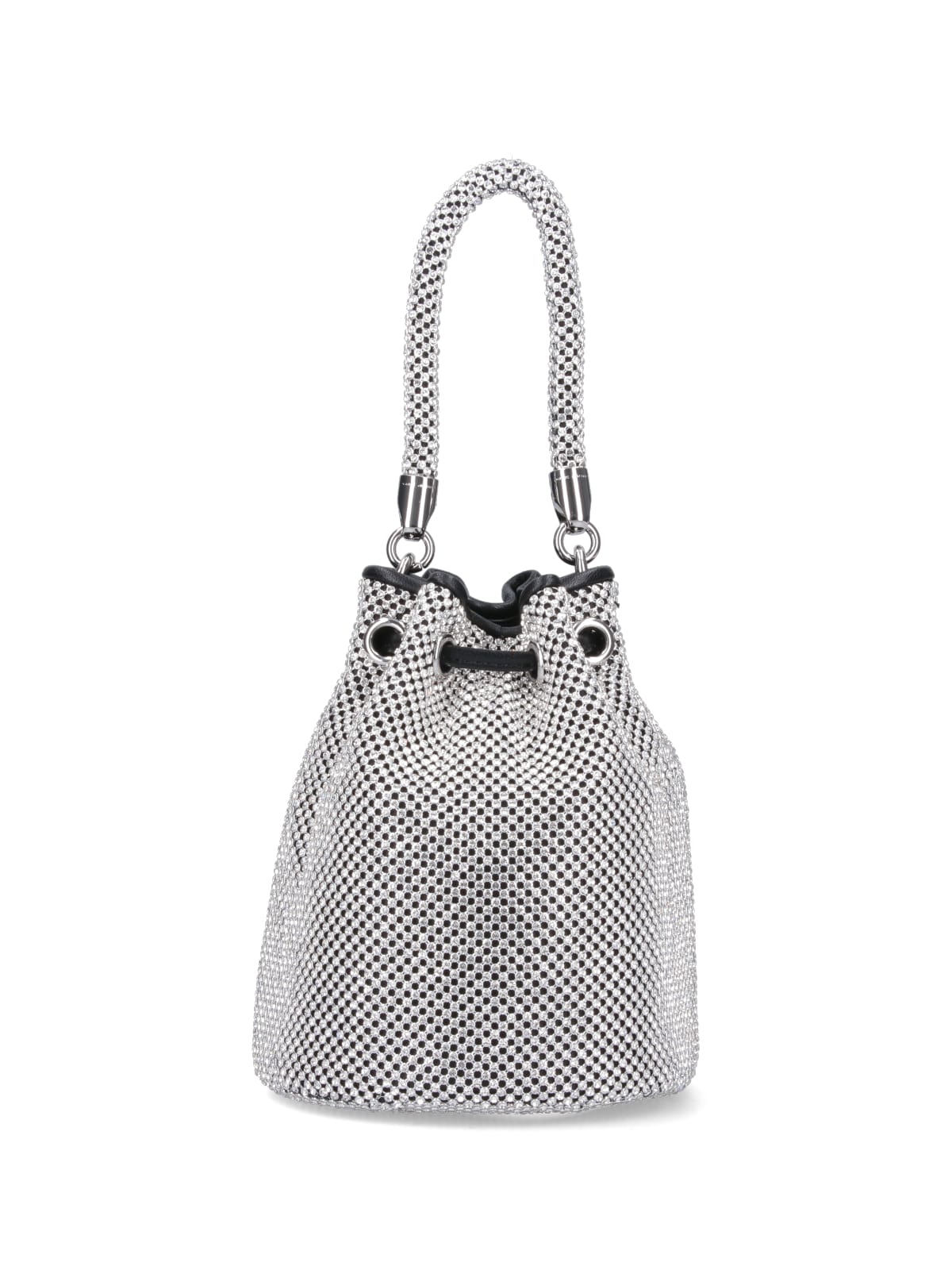 Shop Marc Jacobs Logo Mini Bucket Bag In Silver