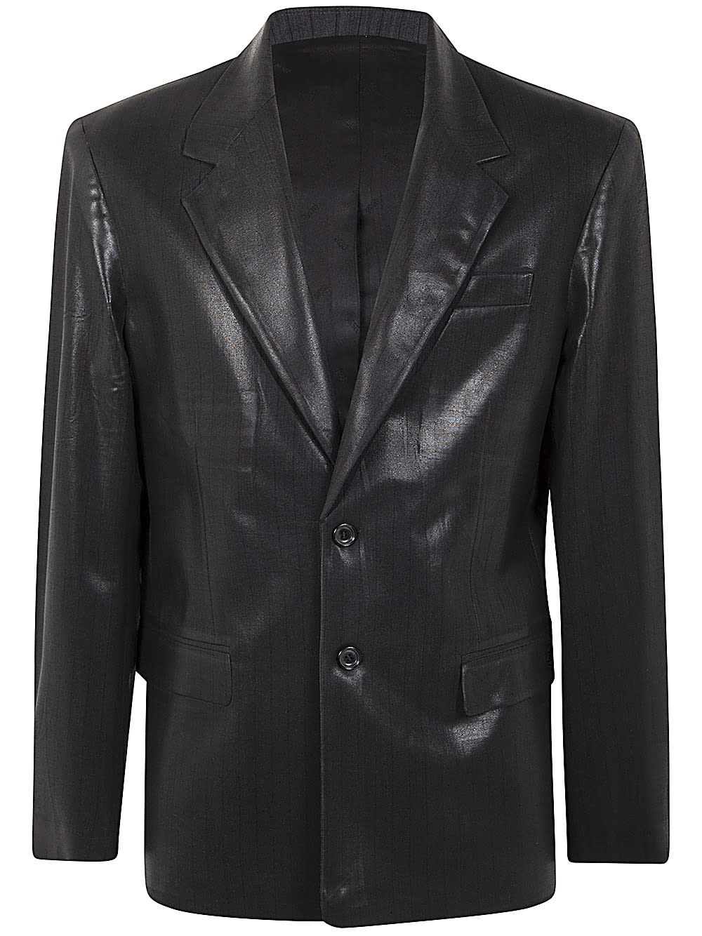 Shop Diesel Stanley Leather Blazer In R Black