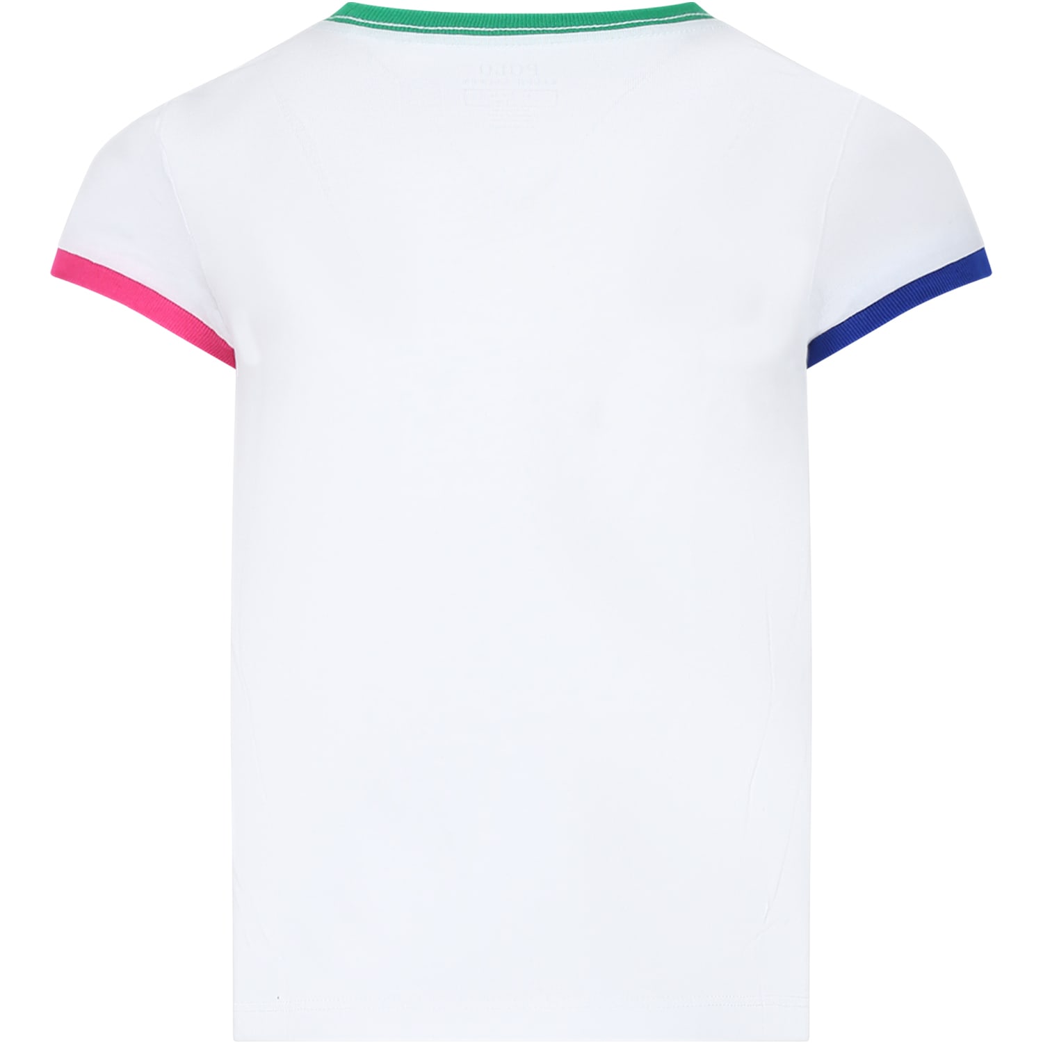 Shop Ralph Lauren White T-shirt For Girl With Polo Bear