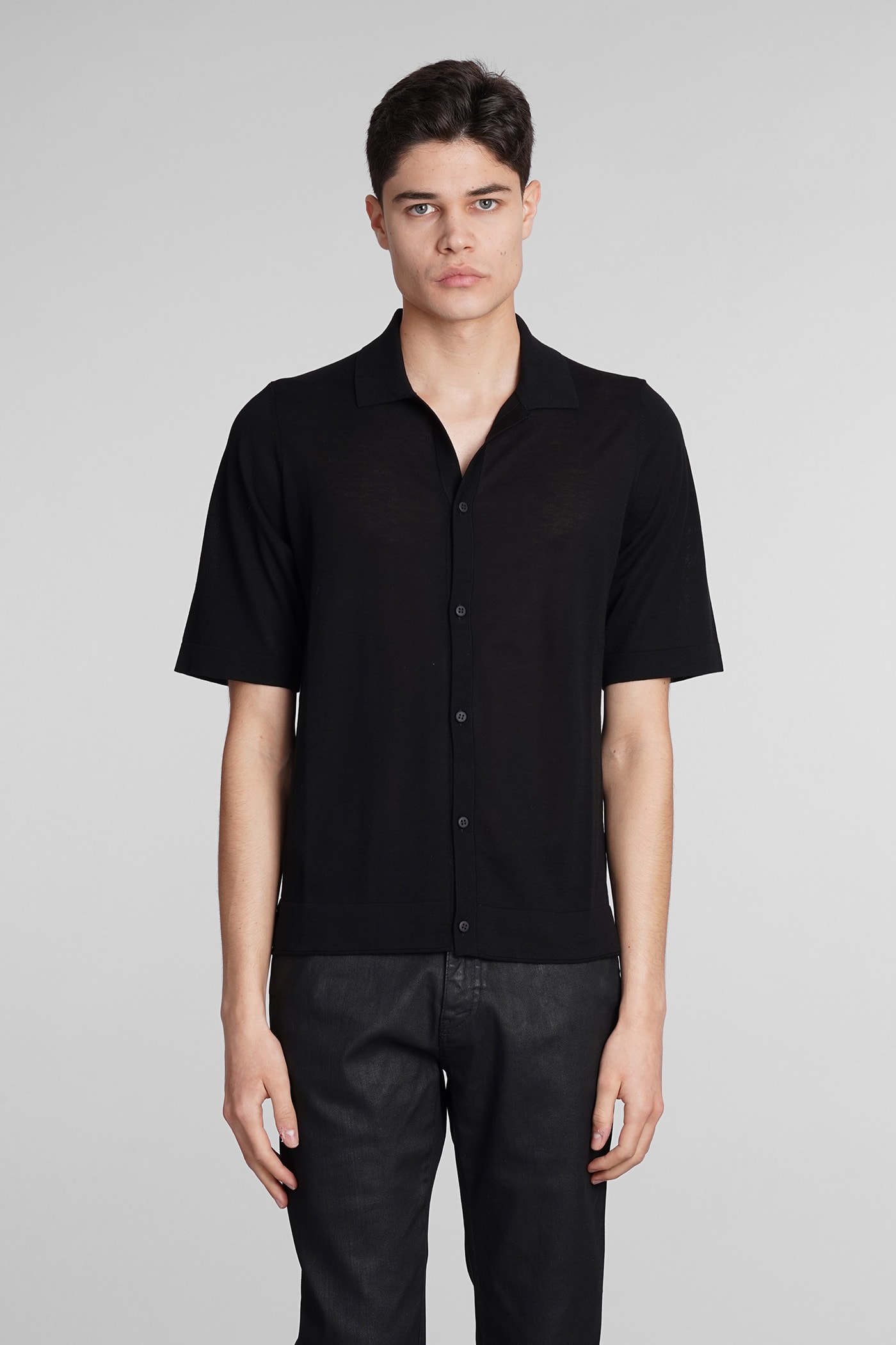 Shop Ballantyne Shirt In Black Cotton