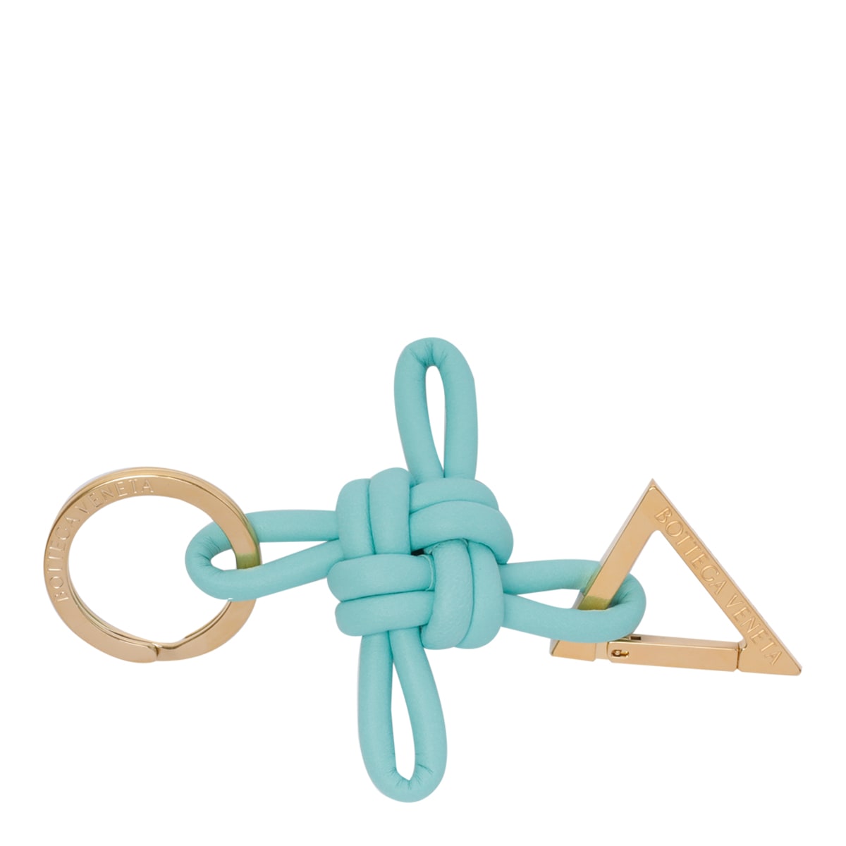 Shop Bottega Veneta Triangle Keyring In Green