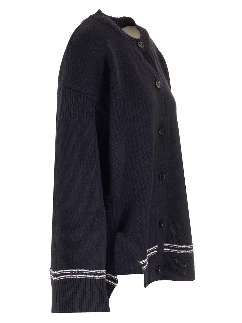 Shop Marni Virgin Wool Cardigan In Blue