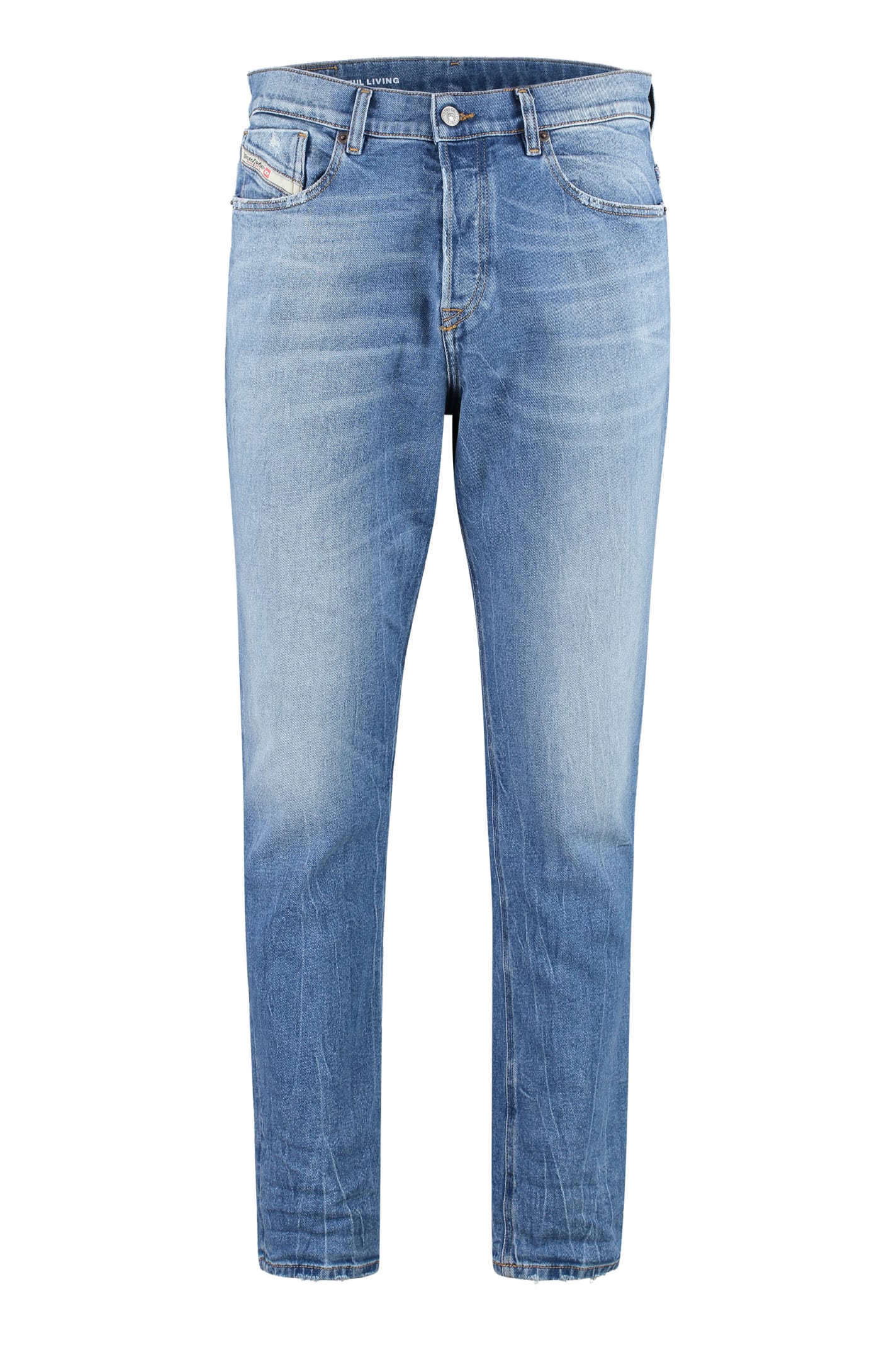 Shop Diesel Regular Fit Jeans In Denim