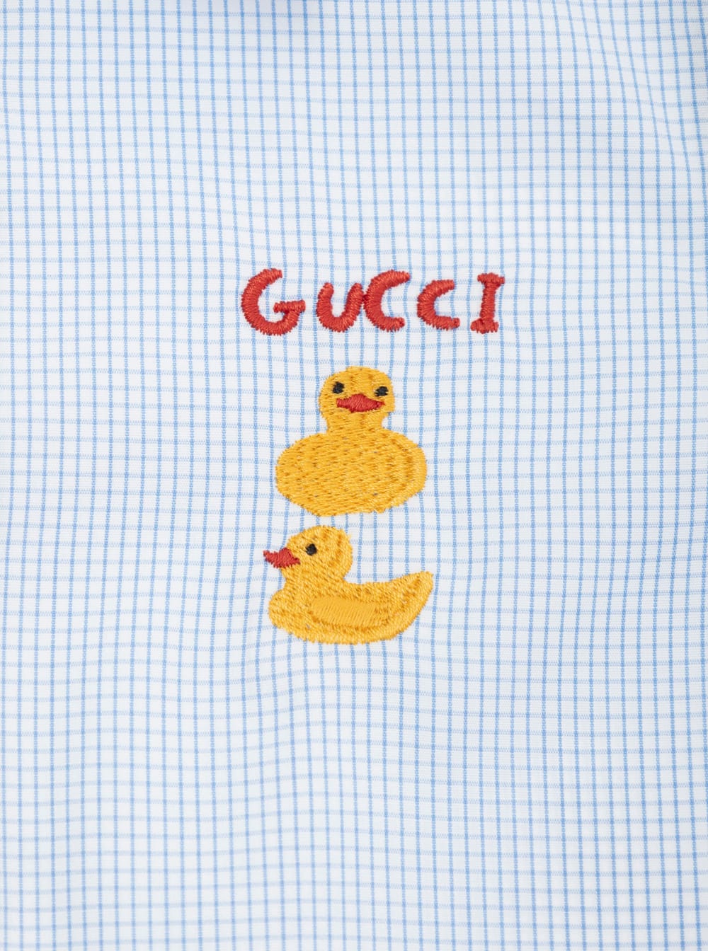 Gucci Light Blue Shirt With Lettering Logo On The Front In Cotton Baby In Blue