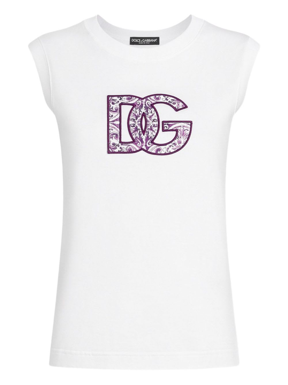 Dolce & Gabbana Women Logo Cotton T-shirt In White