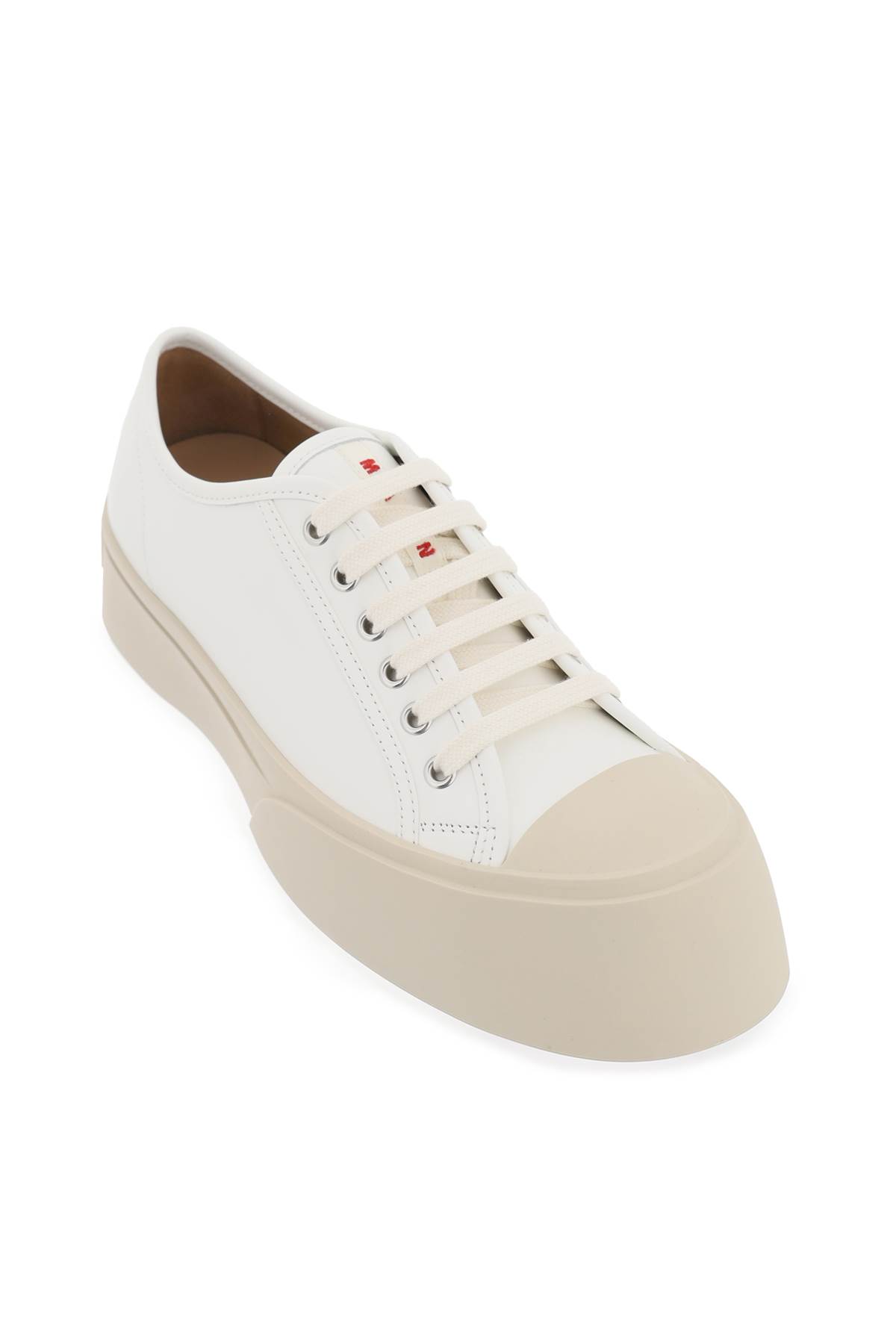 Shop Marni Leather Pablo Sneakers In Lily White (white)