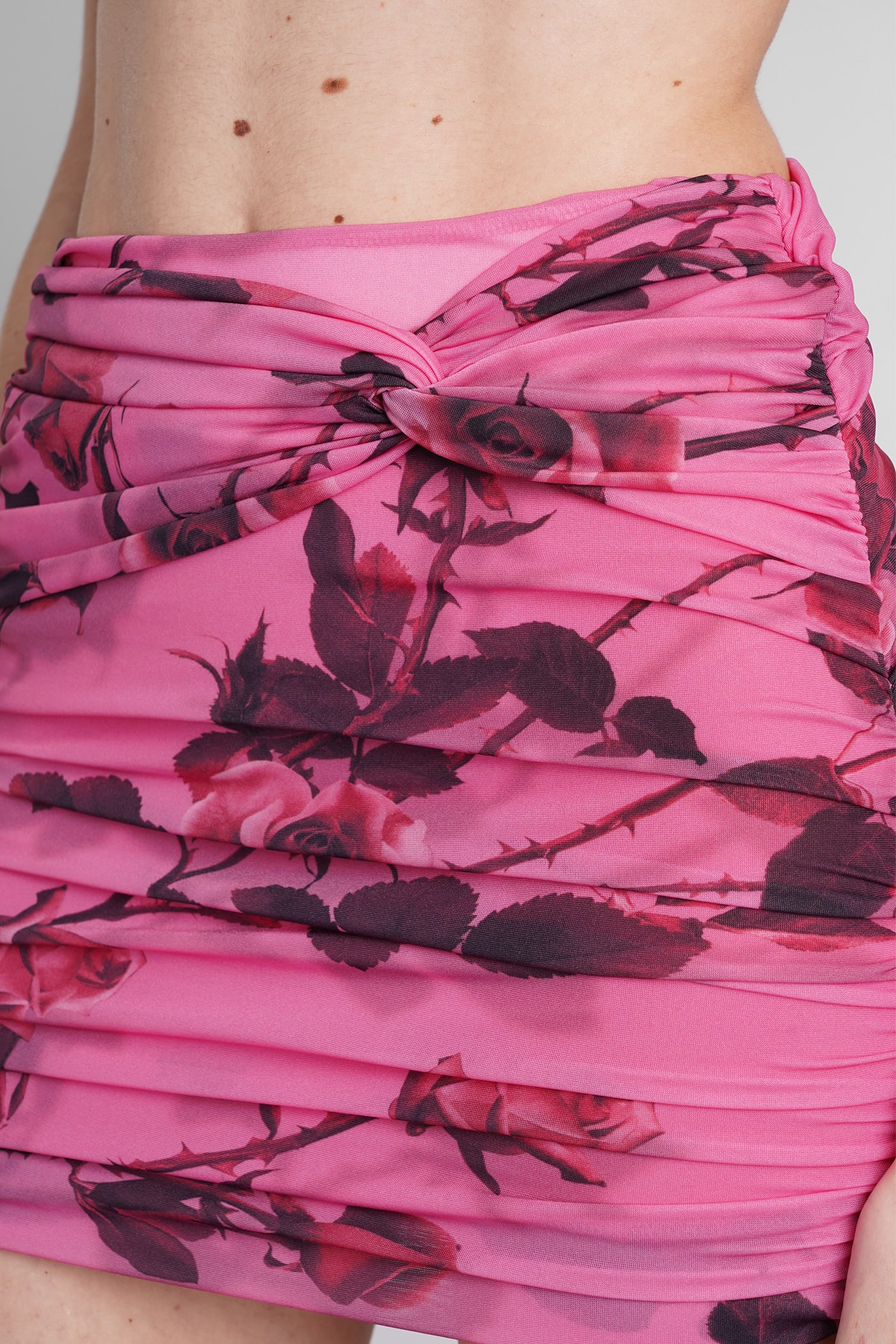 Shop Blumarine Skirt In Rose-pink Polyamide