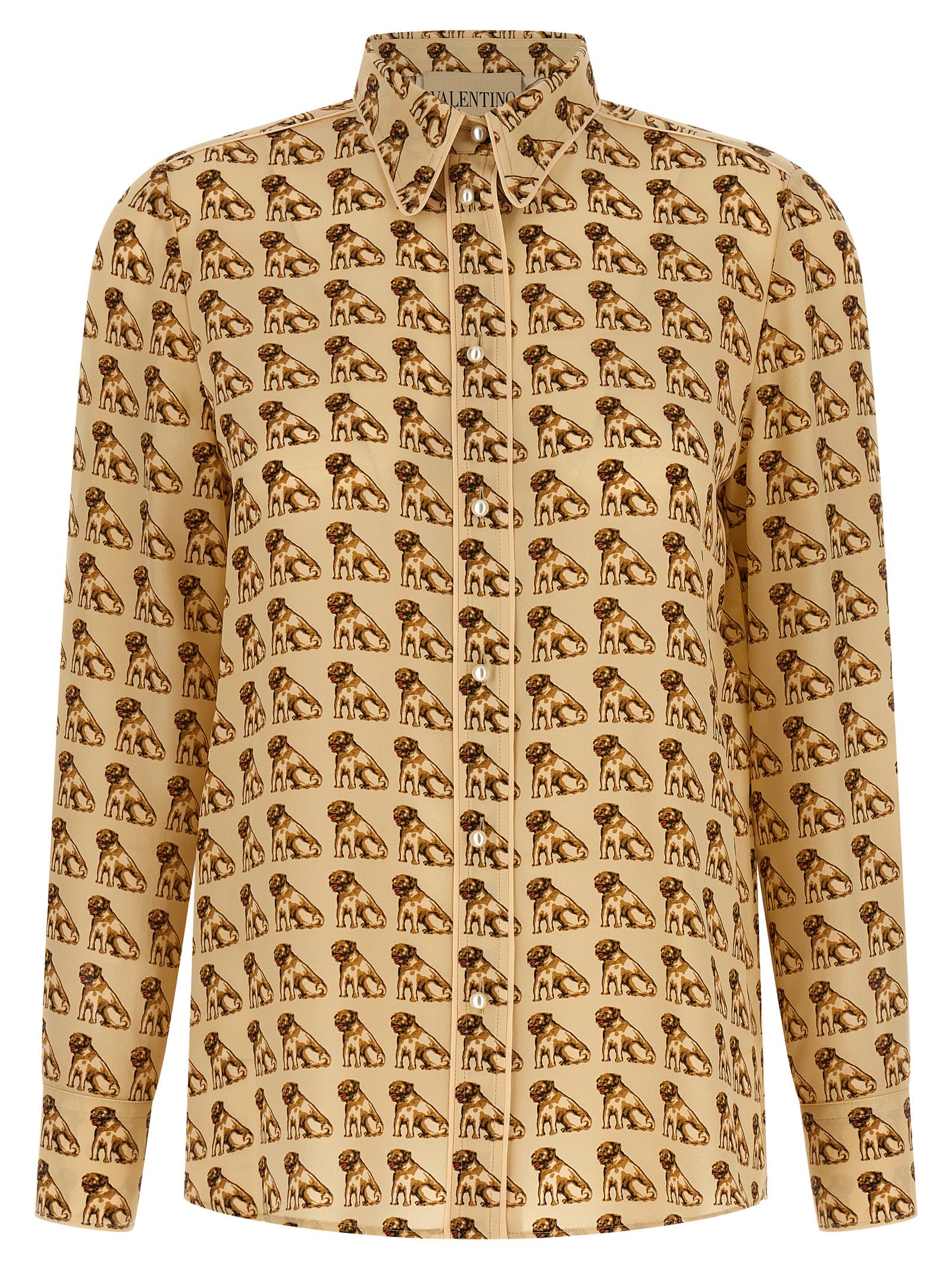 Valentino Garavani Petit Charles Print Shirt Shirt And Blouse White In Multi