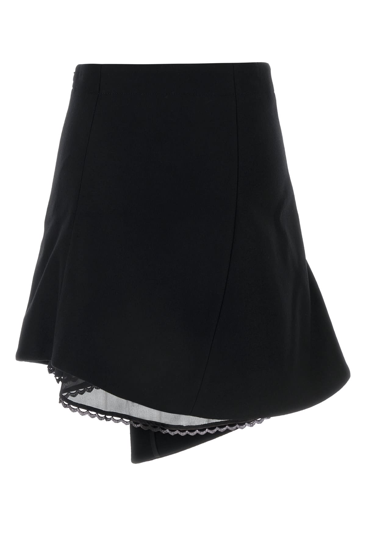 Shop Sacai Wool Melton Skirt In Black