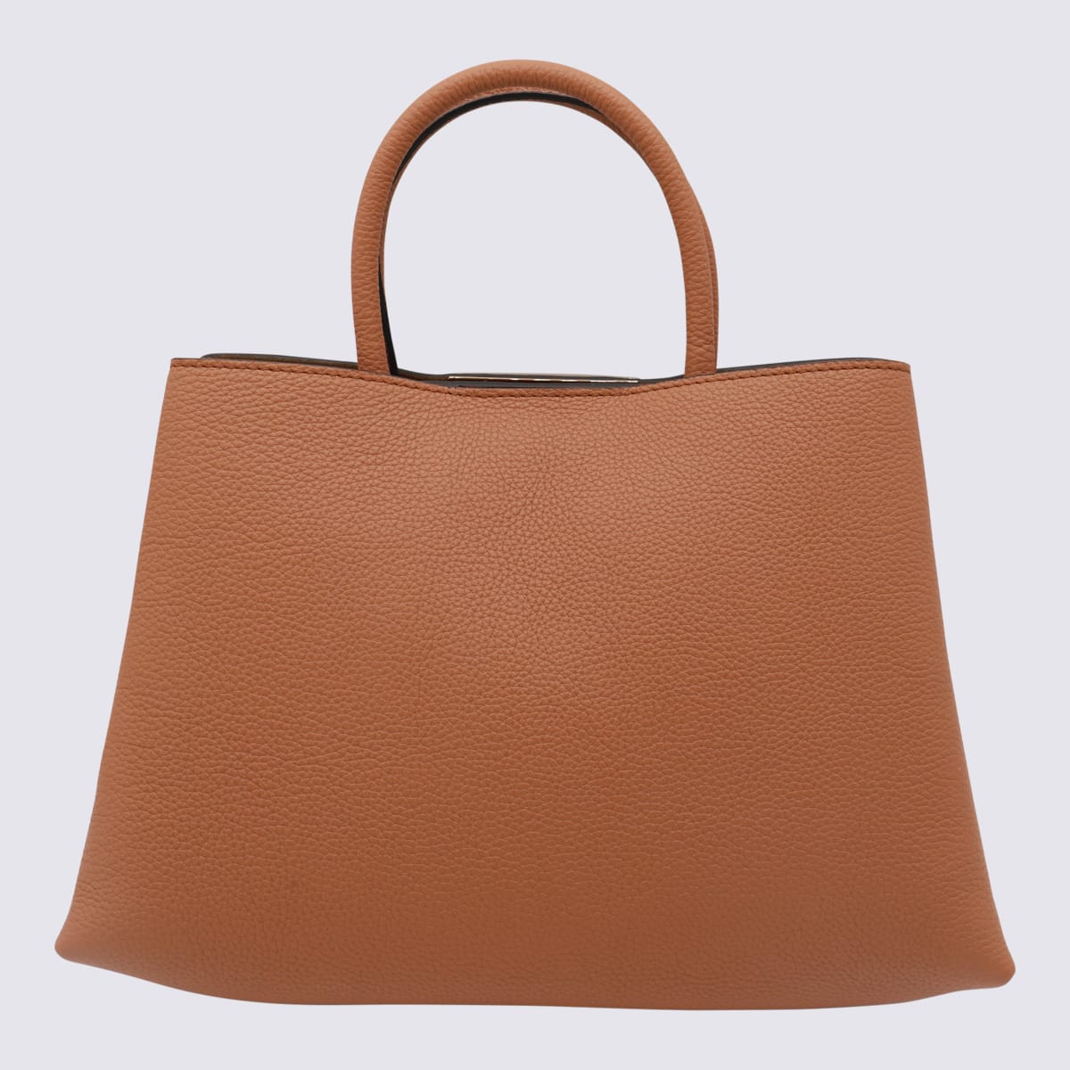 Shop Tod's Brown Leather Top Handel Bag In Kenia Scuro