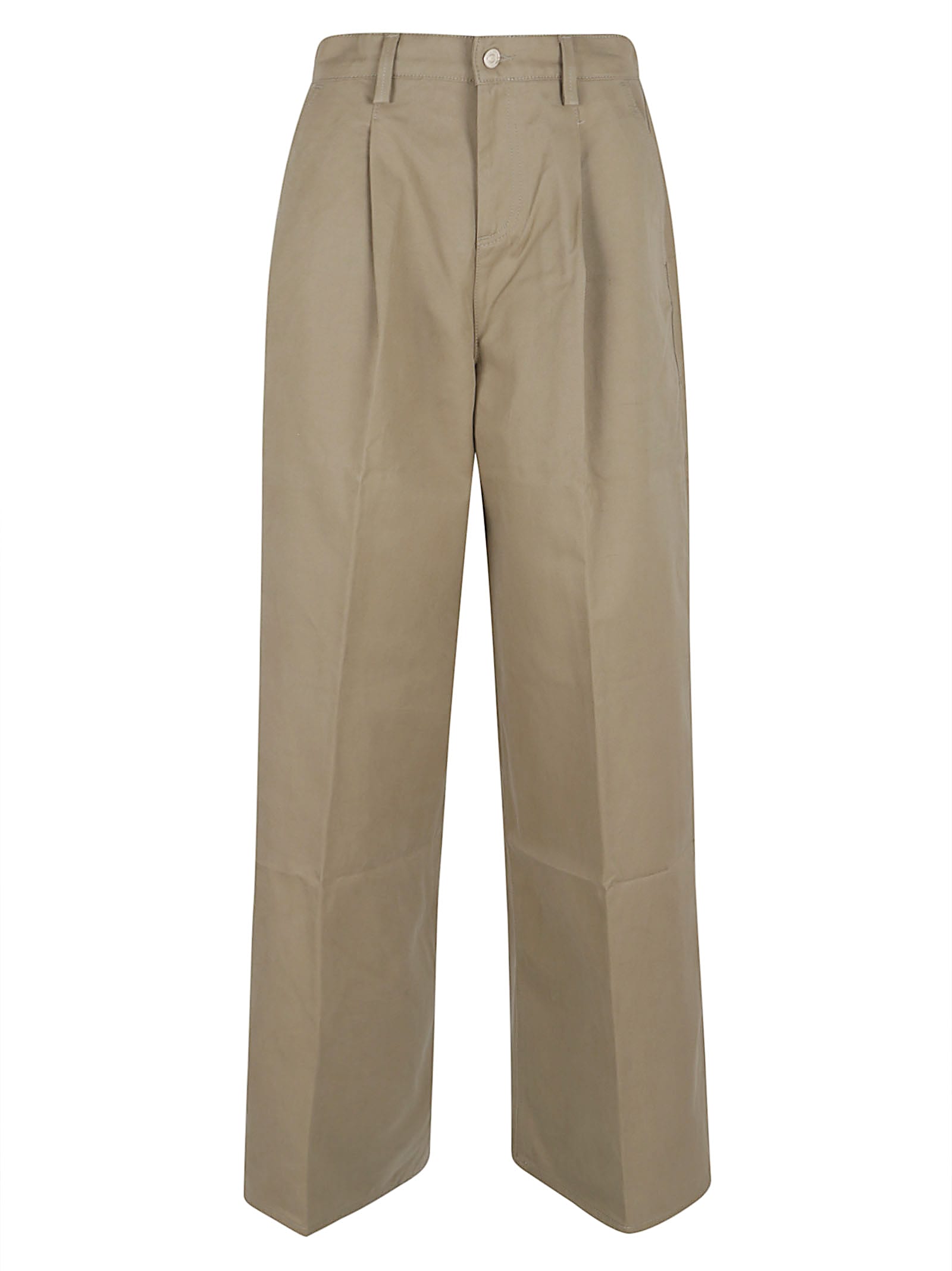 7 For All Mankind High Waisted Pleated Wide Leg Trousers In Nude