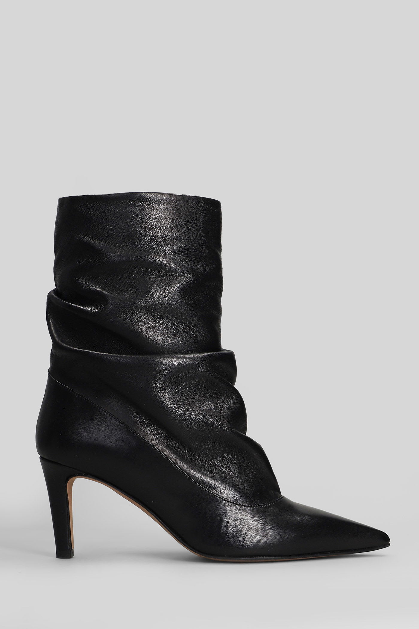 The Seller High Heels Ankle Boots In Black Leather In Black