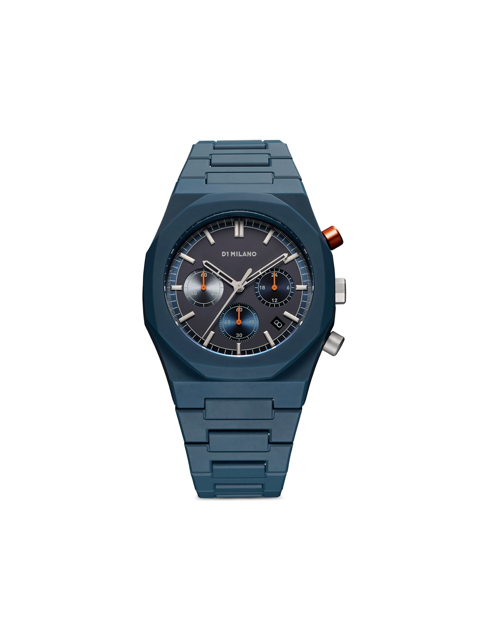 D1 MILANO CHARCOAL NEPTUNE BLUE POLYCHRONO 40.5 MM WATCH 