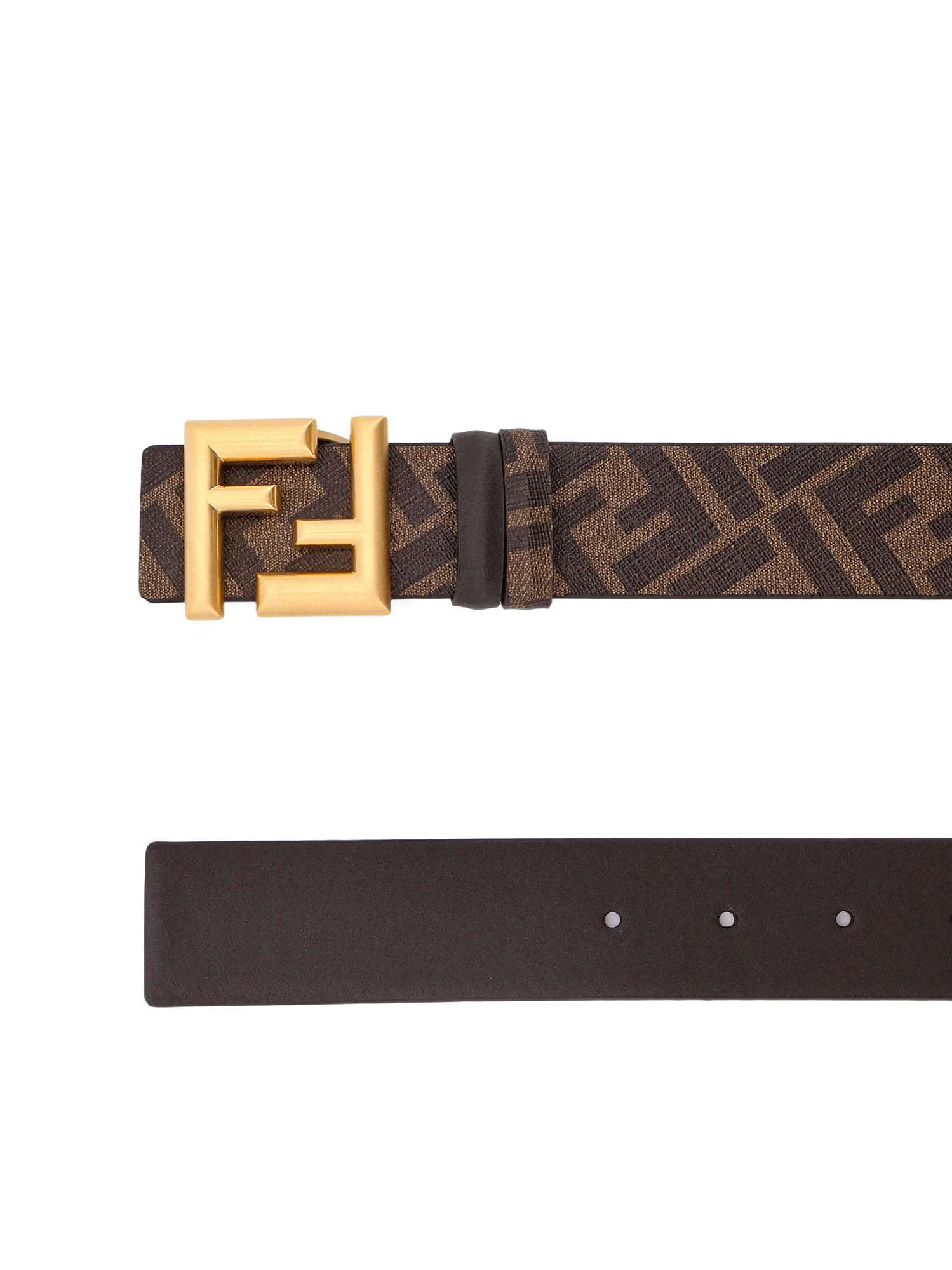 Shop Fendi Rounded Ff Belt In Brown