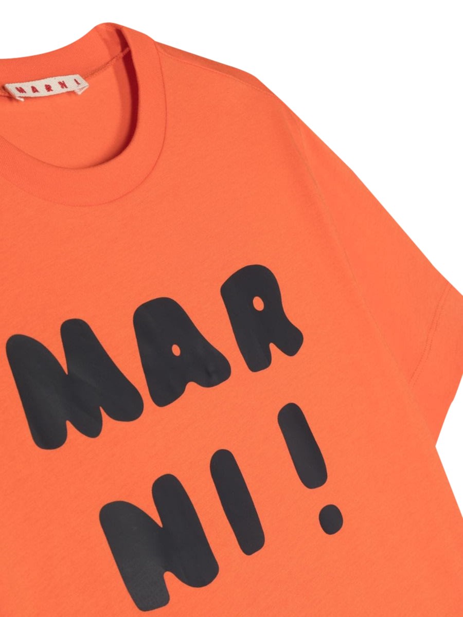 Shop Marni T-shirt Logo In Orange
