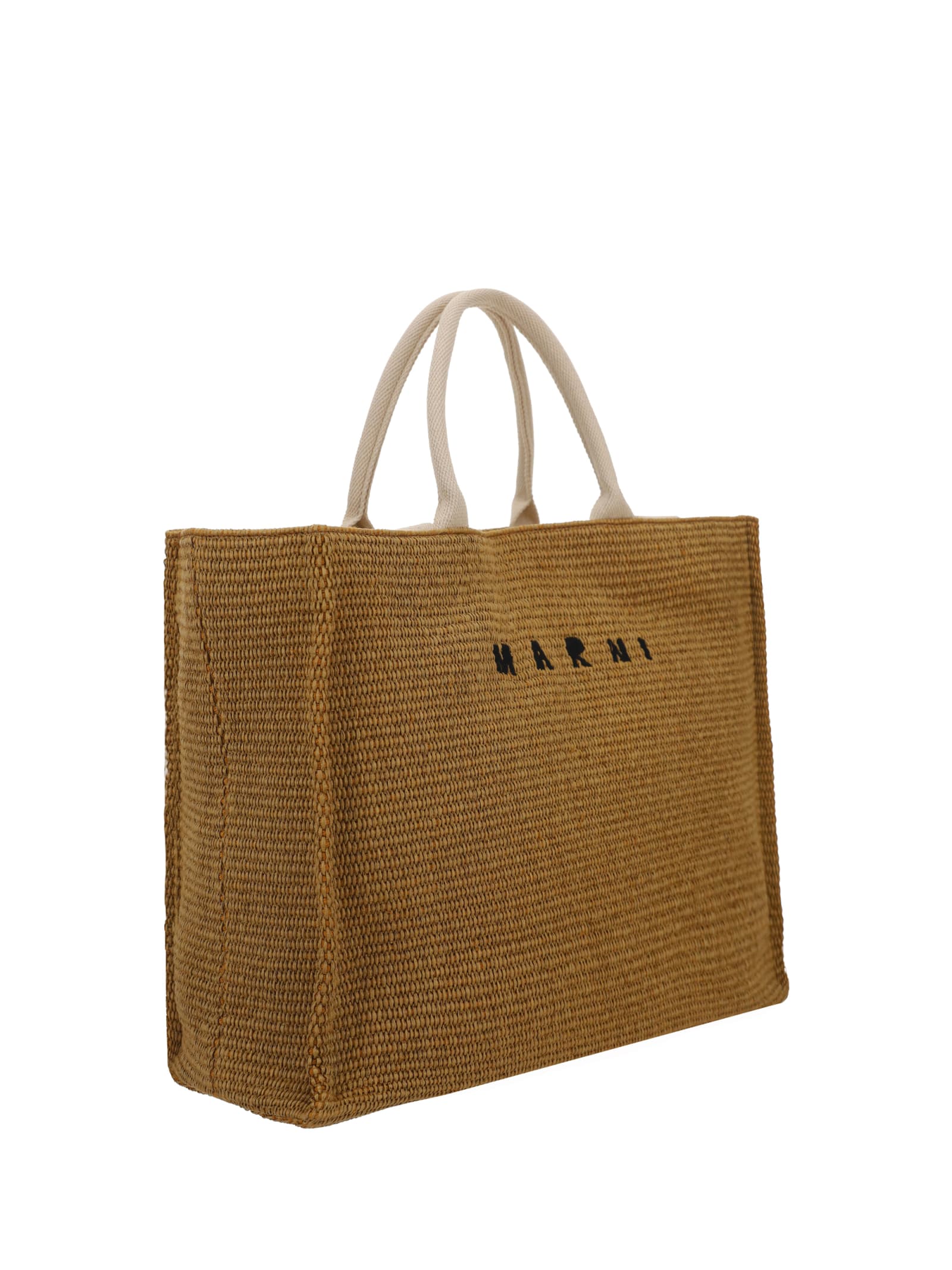 Shop Marni Tote Handbag In Brown