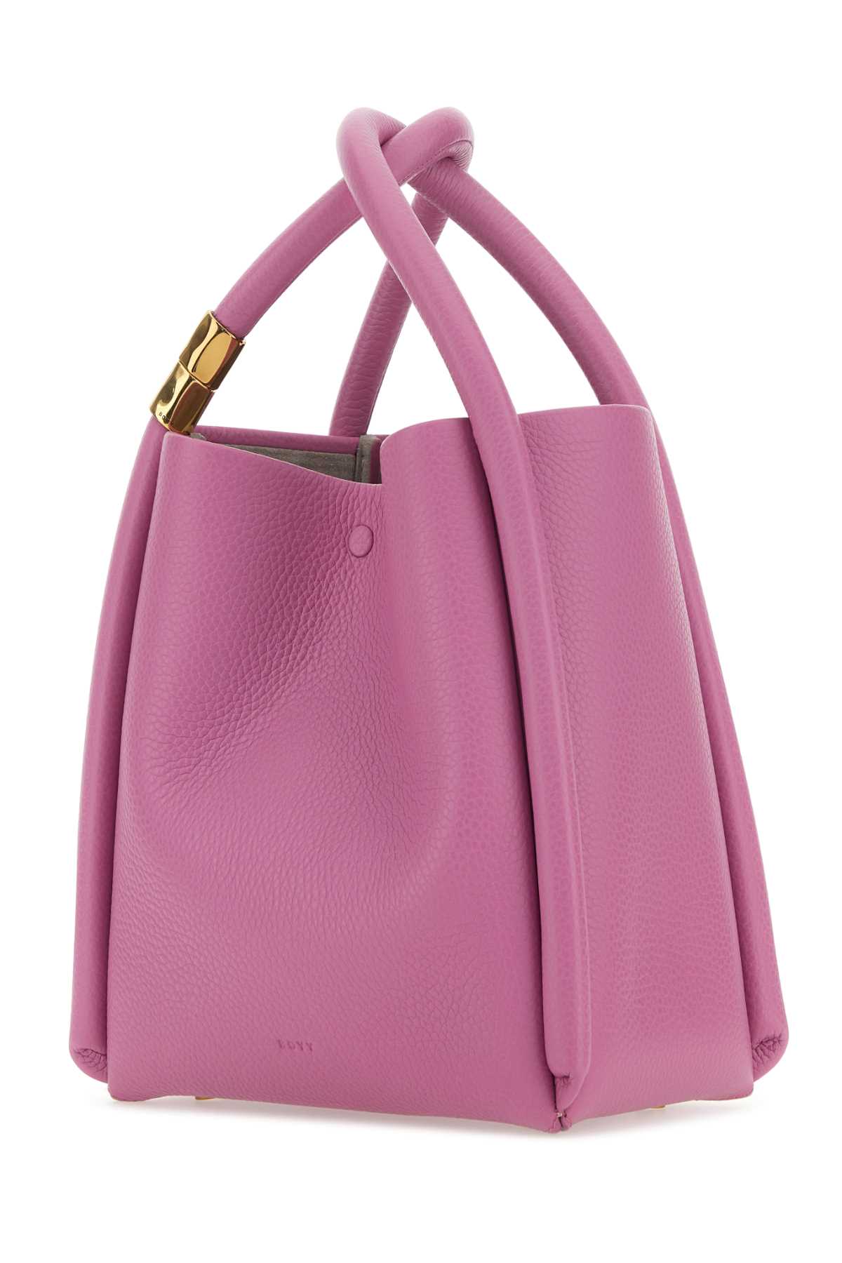 Boyy Dark Pink Leather Lotus 20 Handbag In Putty
