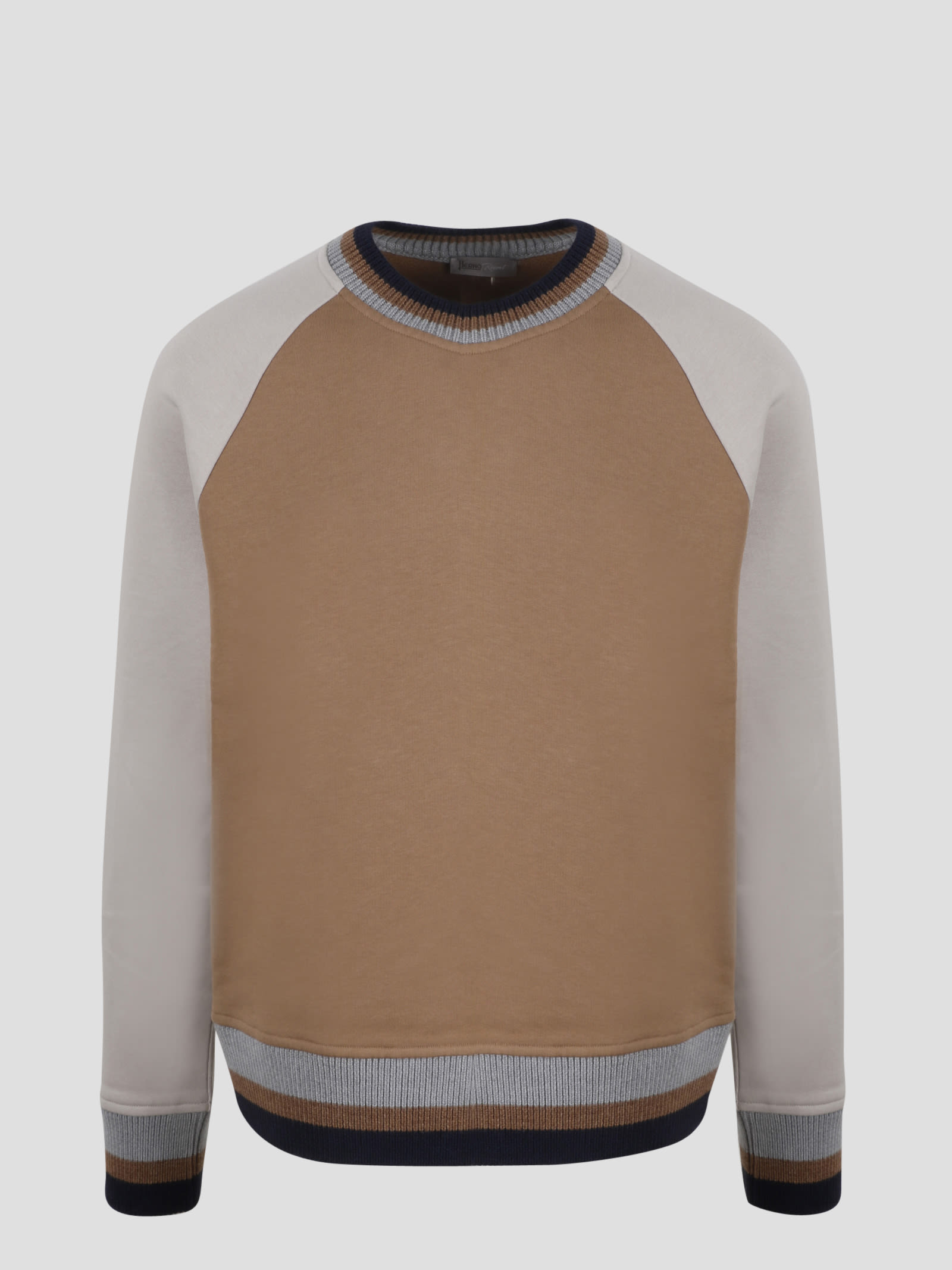 Herno Sweatshirt With Striped Wool Finish
