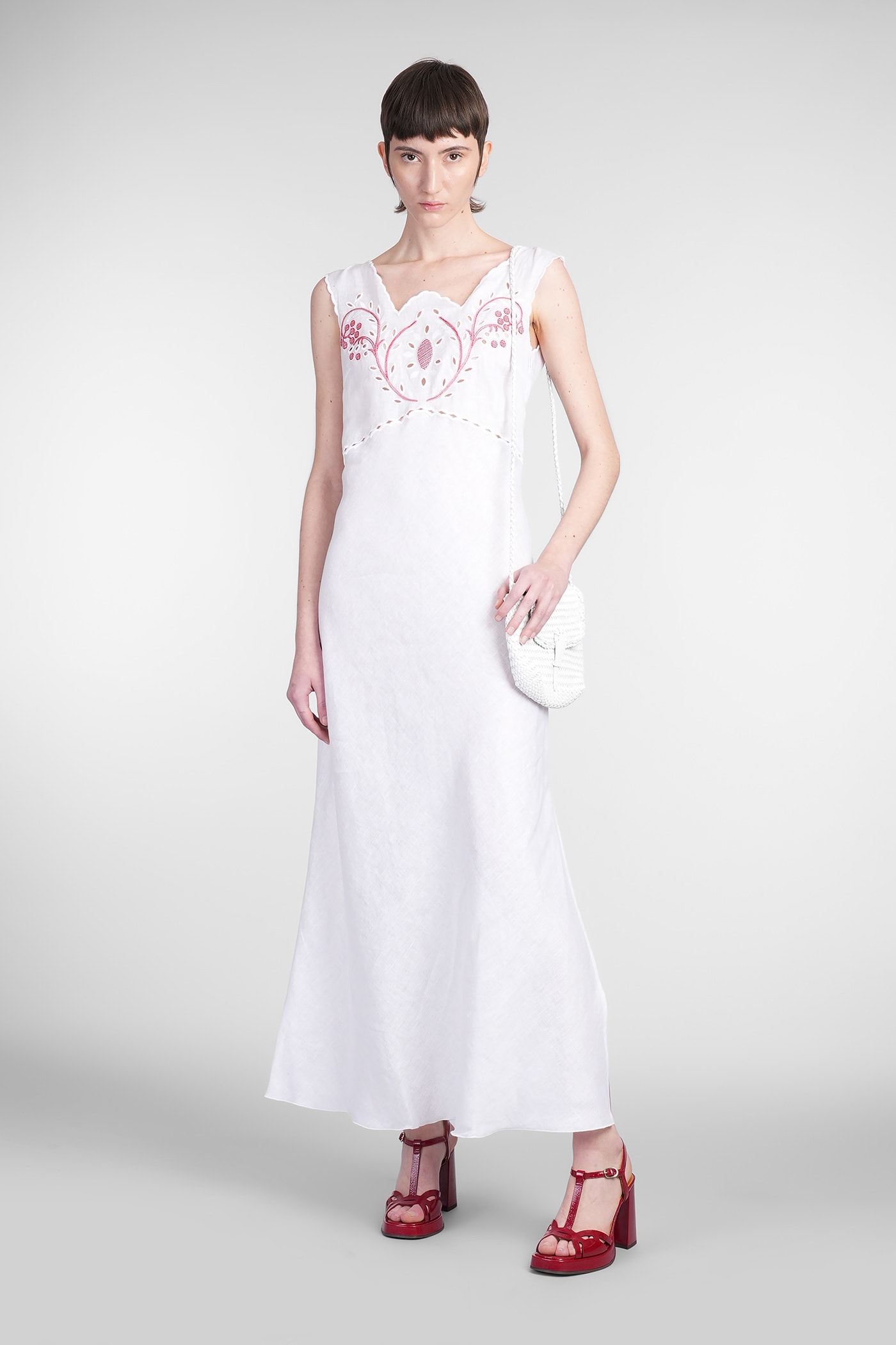 Holy Caftan Athina Dress Woman In White Linen