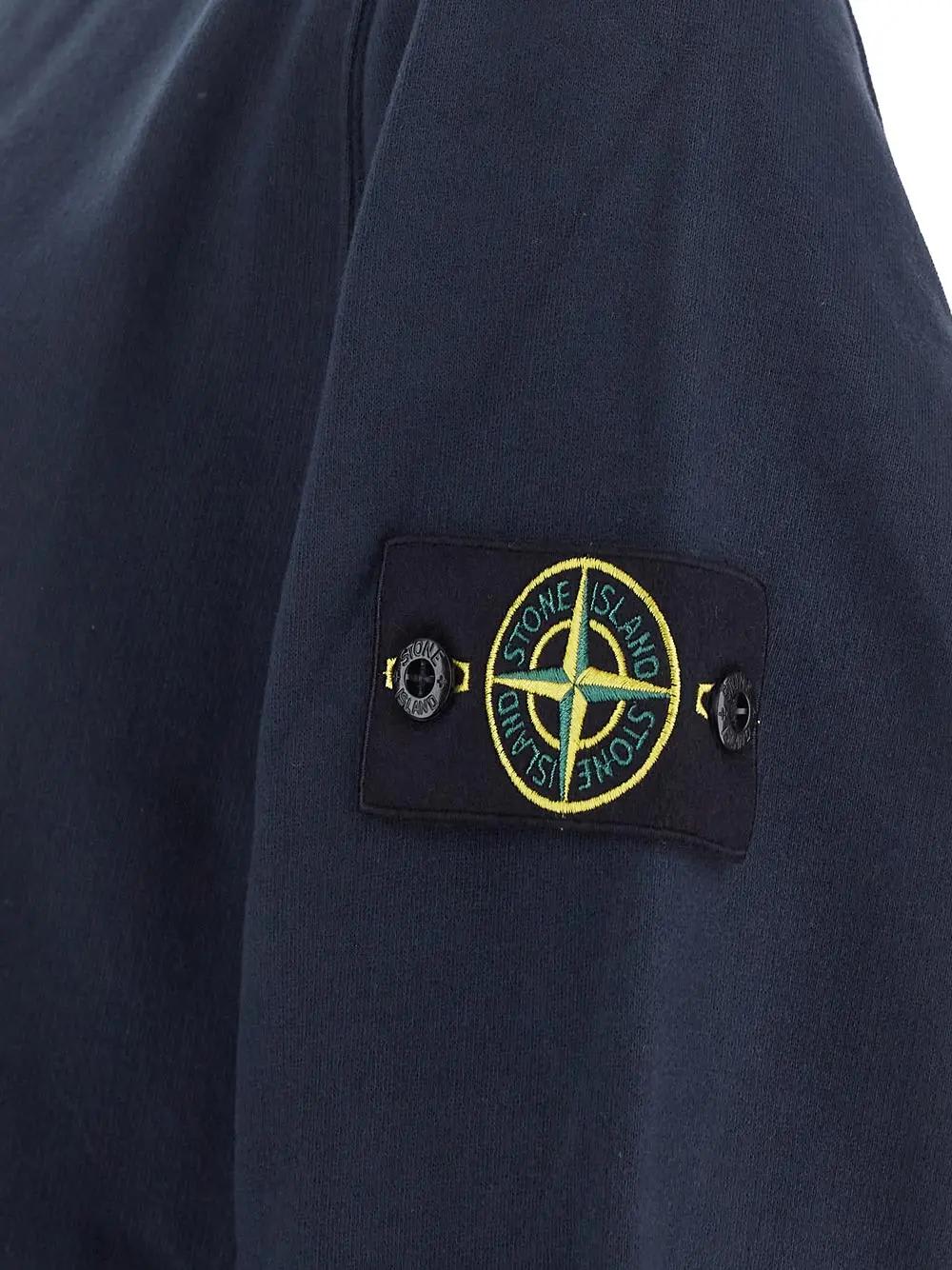 Shop Stone Island Logo Sweatshirt In Bleu