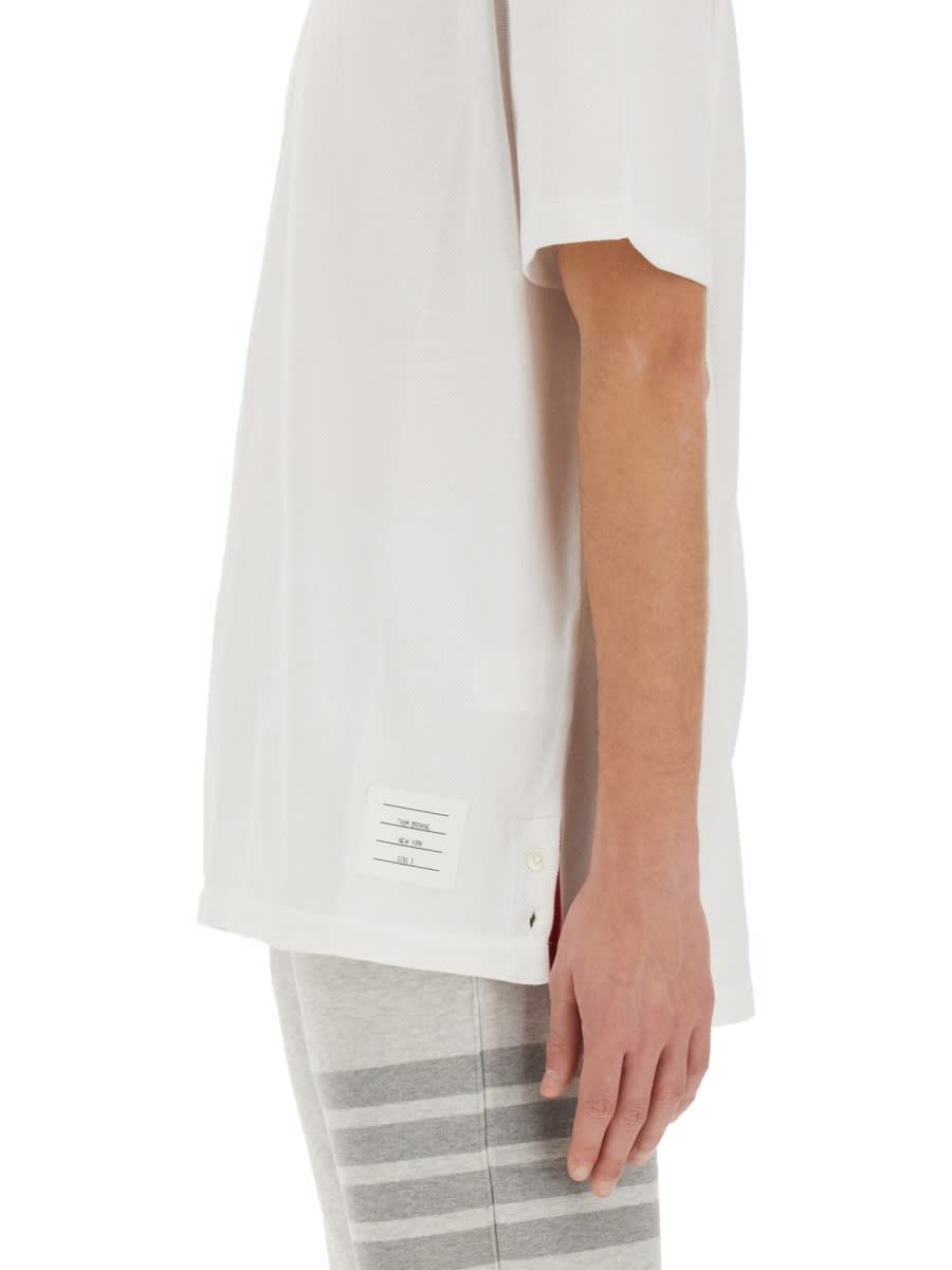 Shop Thom Browne Cotton Pique T-shirt In White