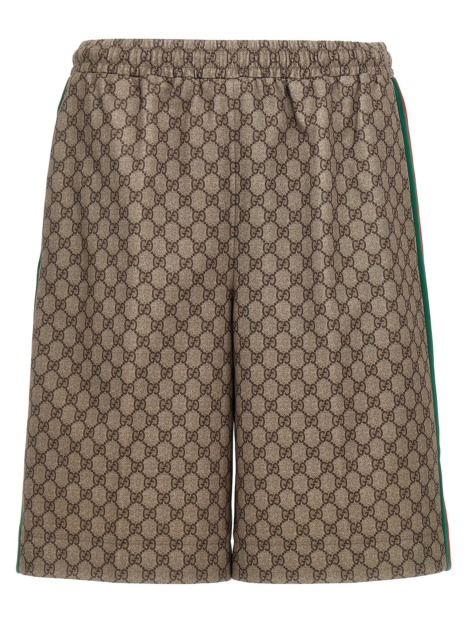 Shop Gucci Nastro Web Bermuda Shorts In Beige