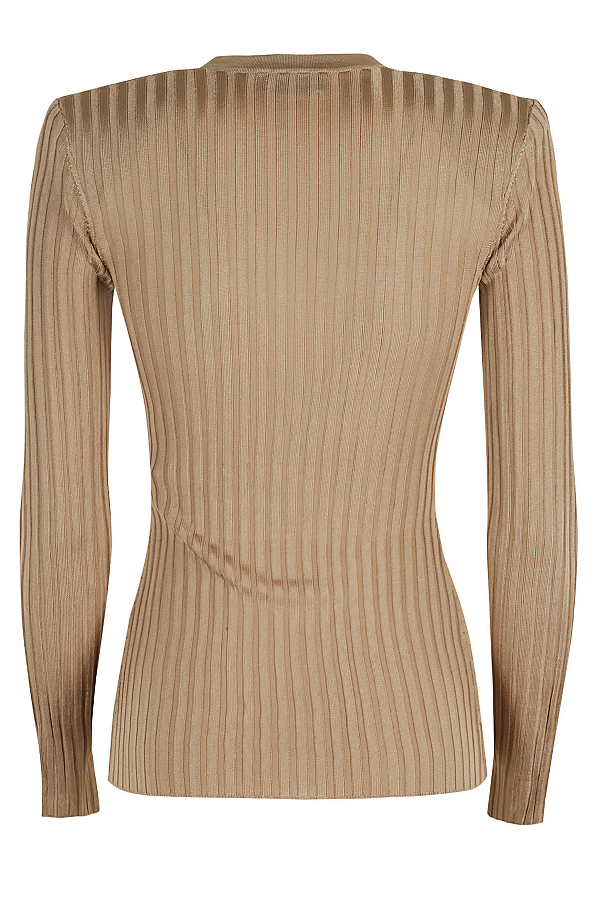 Shop Elisabetta Franchi Maglia Tricot In Camel