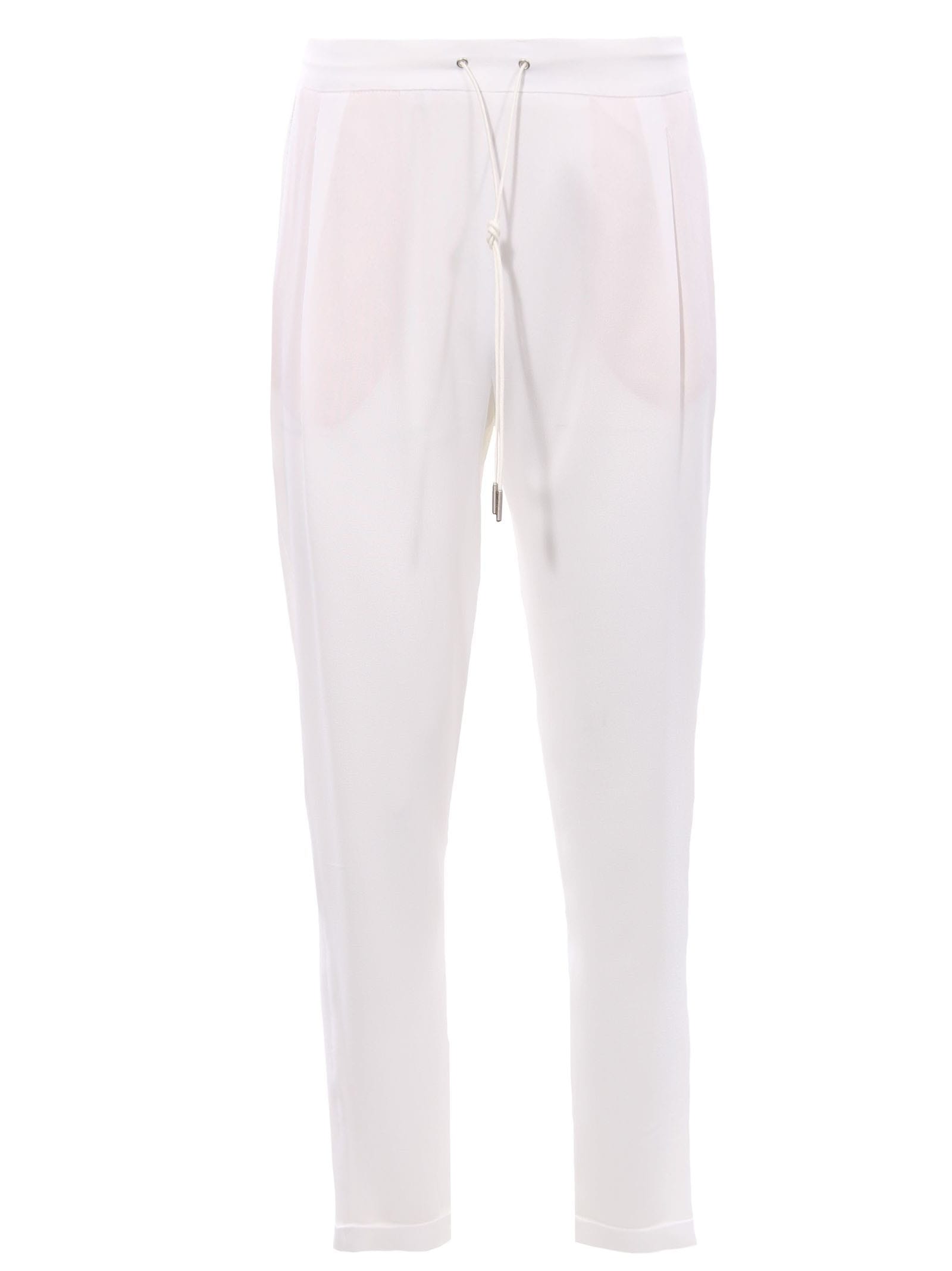 Fabiana Filippi White Silk Trousers