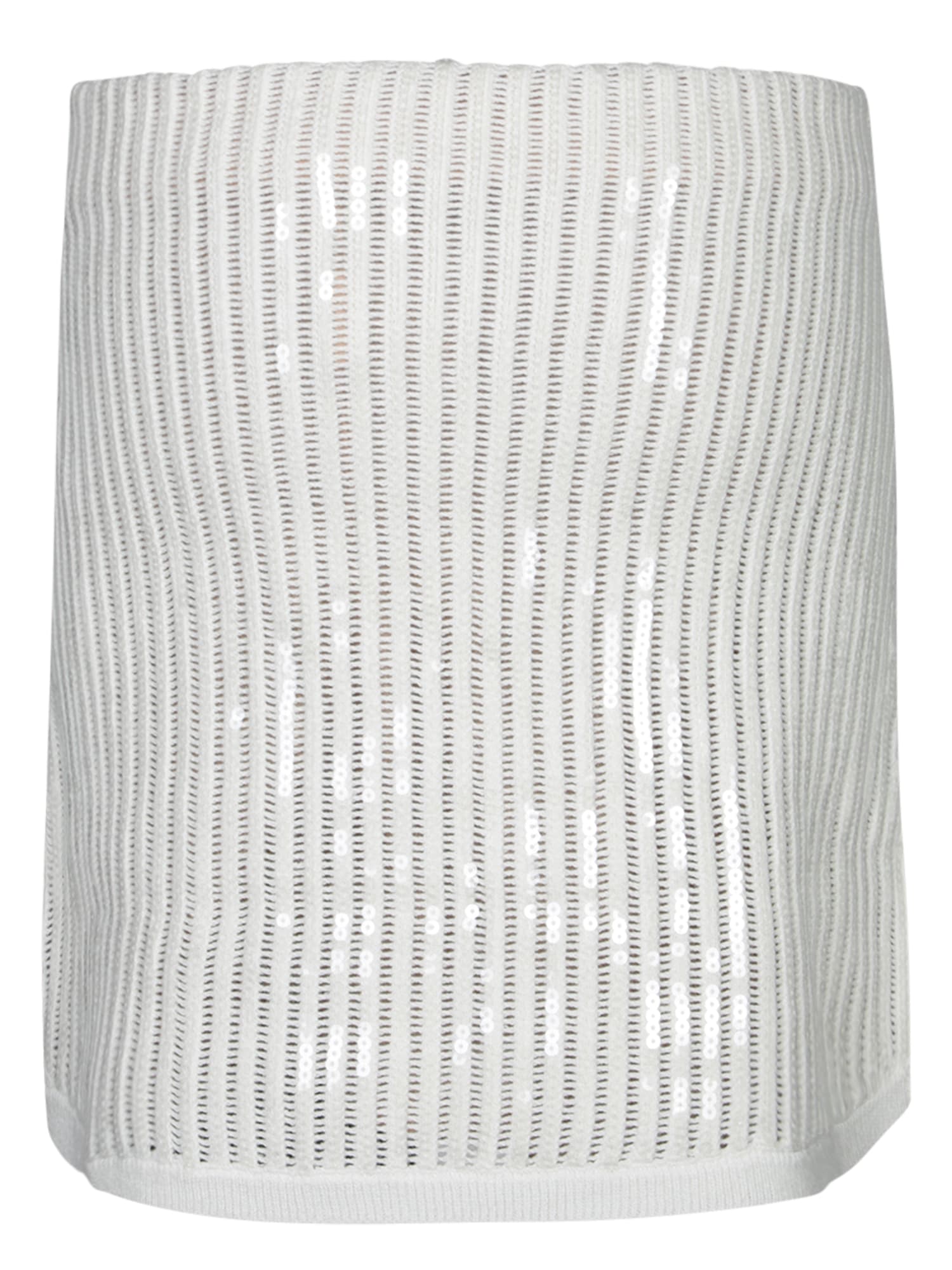Self-portrait Mini Sequin Knit Skirt With Button-accented Pockets