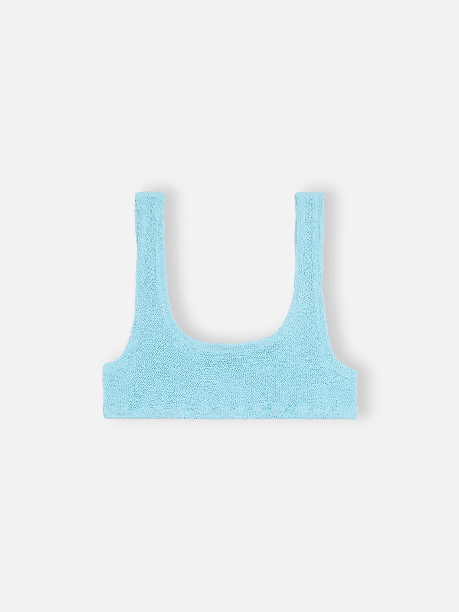 Mc2 Saint Barth Woman Light Blue Classic Crinkle Bralette Naima In Sky