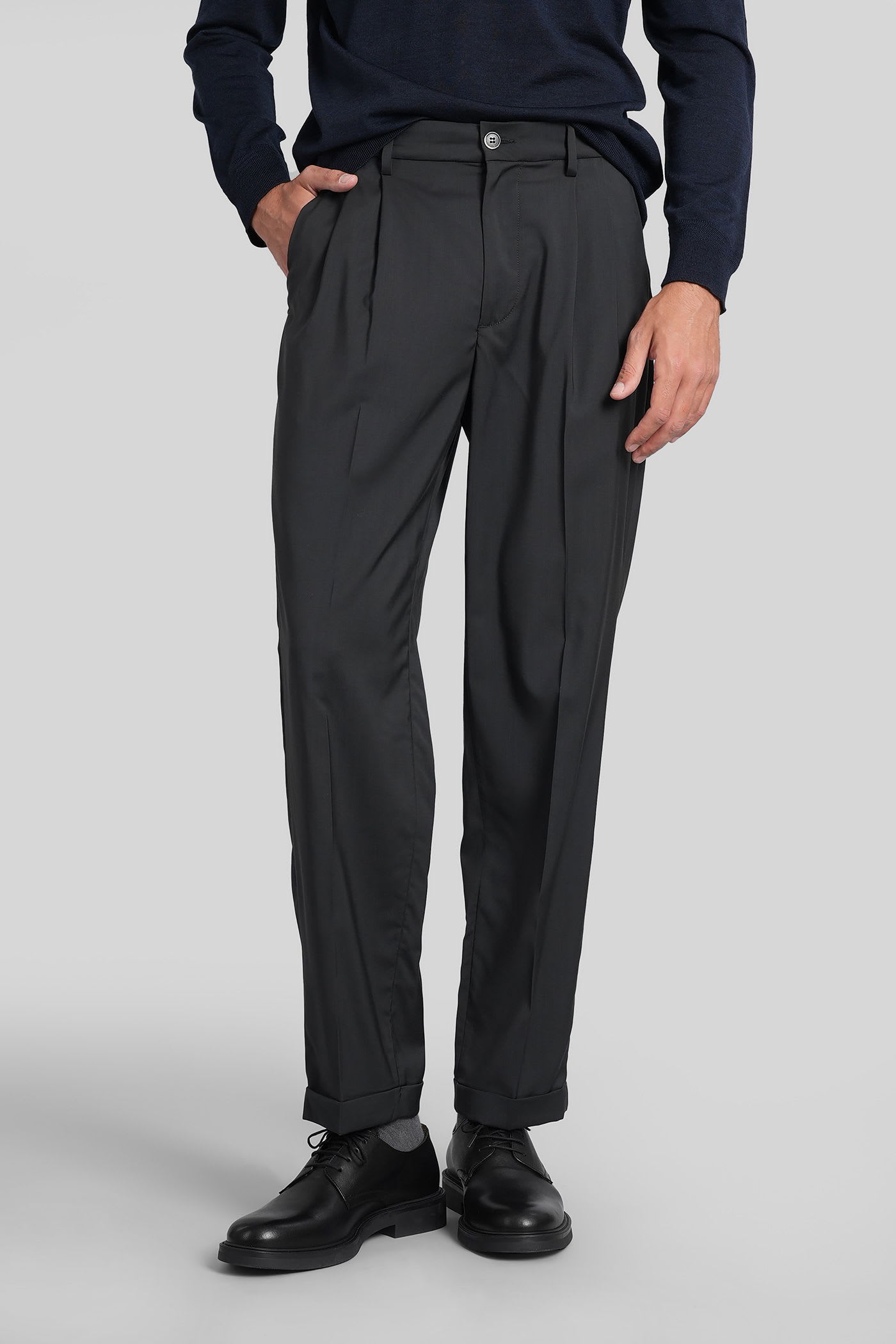 Barena Venezia Drapier Pants In Grey Wool In Gray