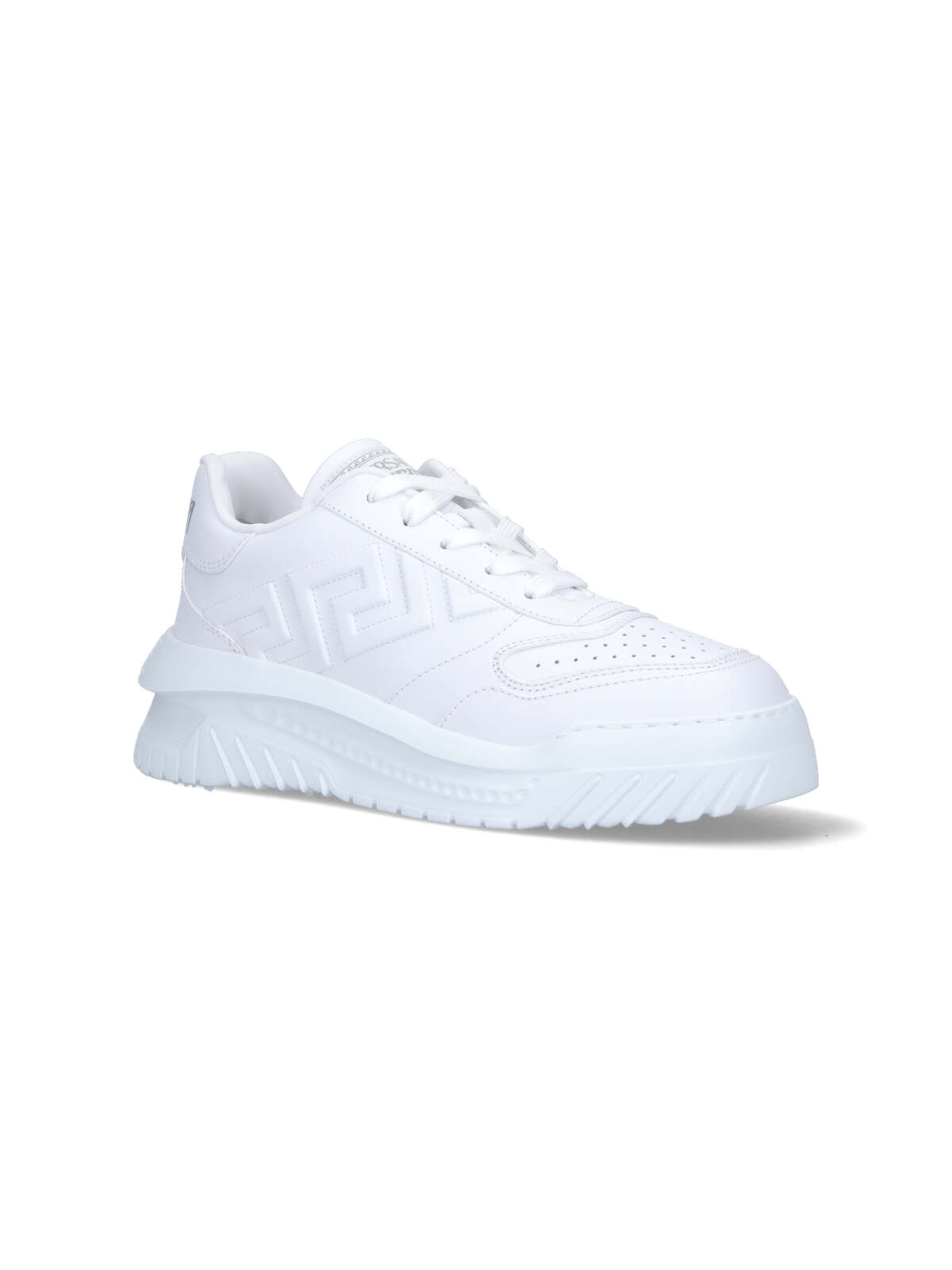 Shop Versace Odissea Greca Sneakers In White