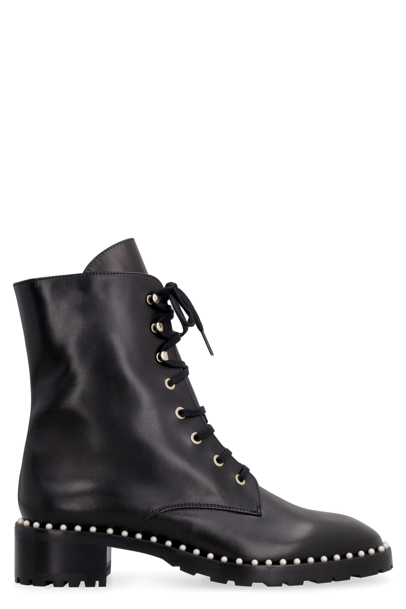 Buy Stuart Weitzman Allie Leather Combat Boots online, shop Stuart Weitzman shoes with free shipping