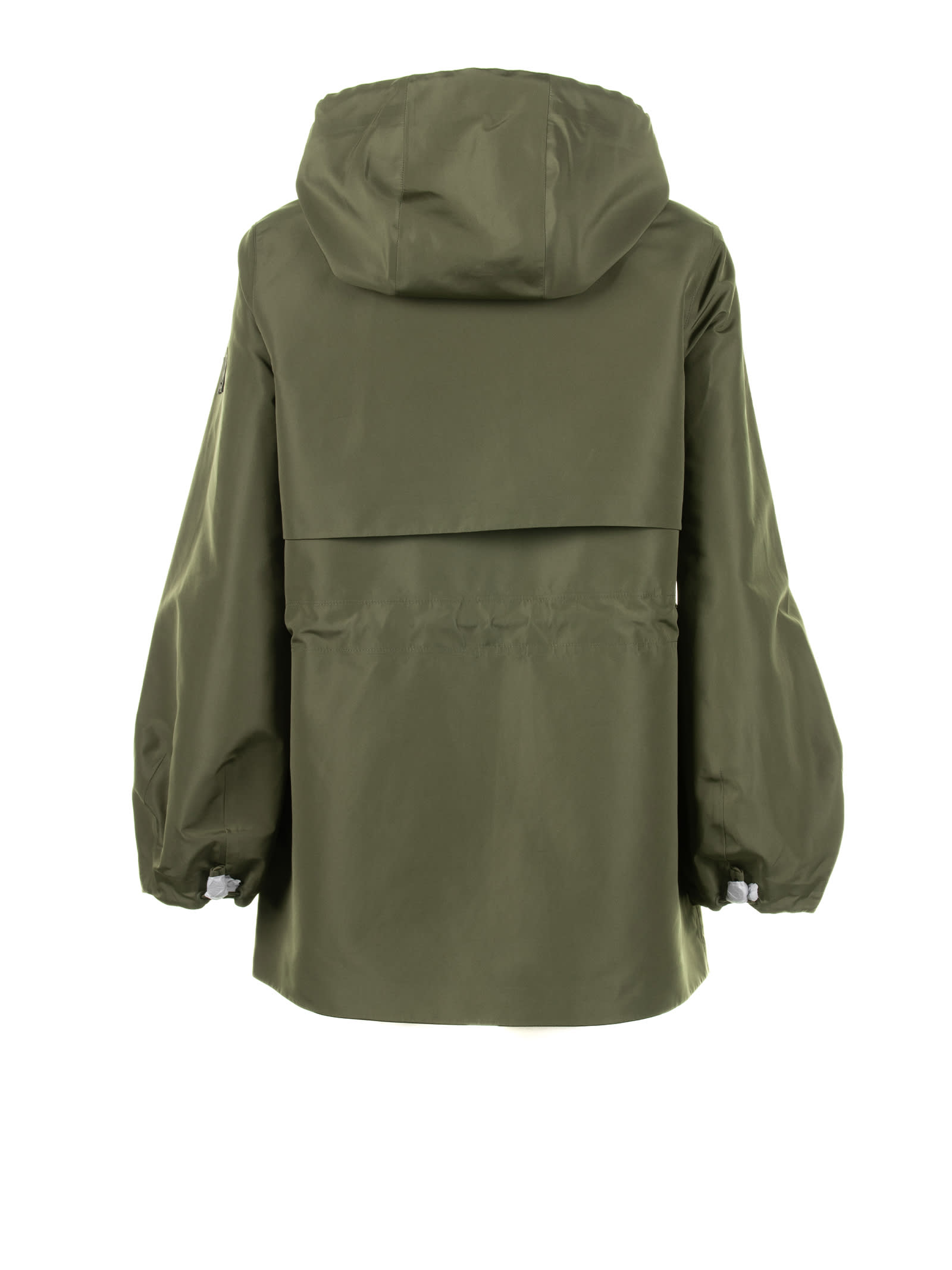 Shop Mackage Kale Technical Rain Jacket With Drawstring Waist In Light Miliatry
