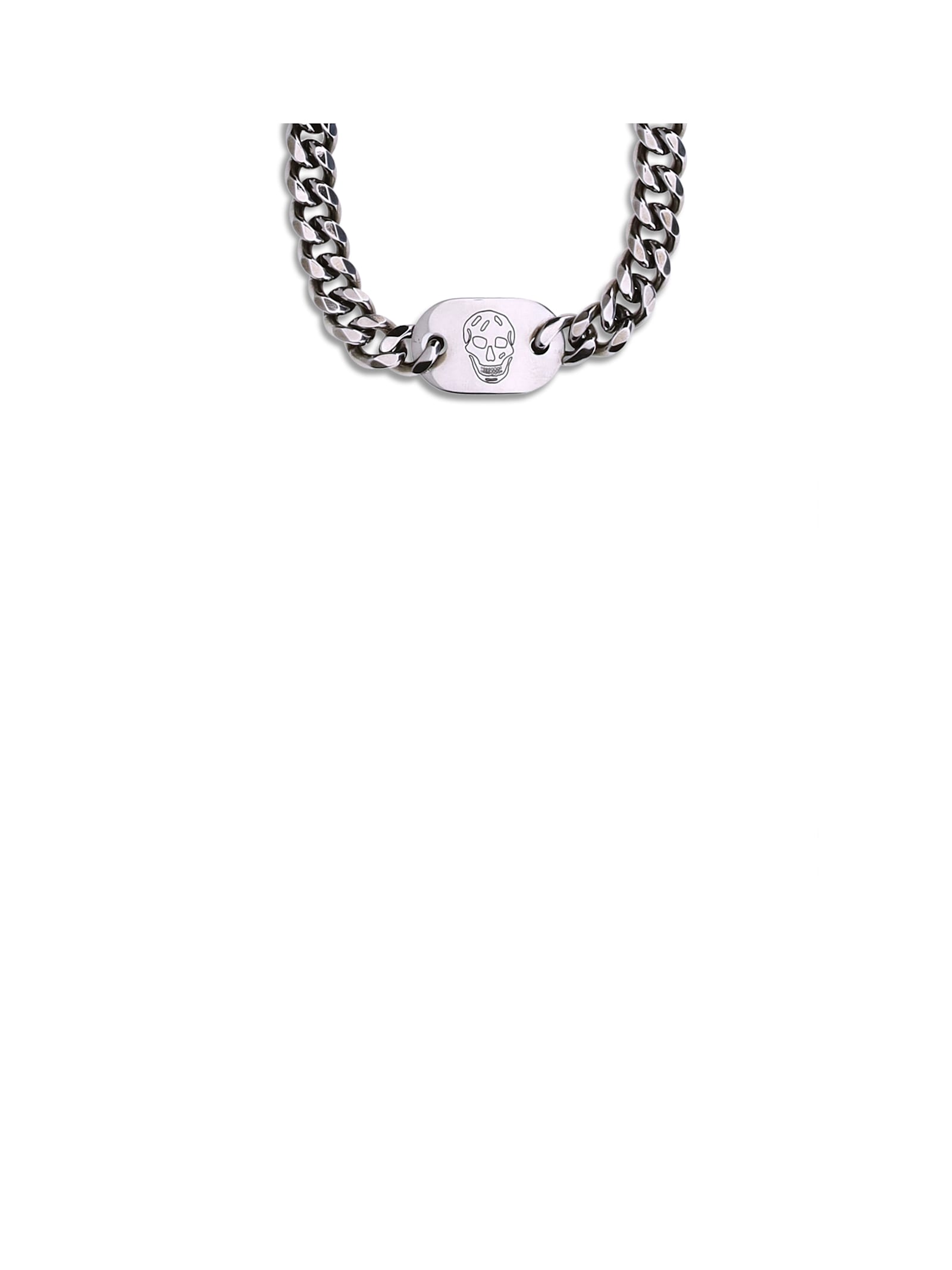 Alexander Mcqueen Men Skull Bracelet In Metallic