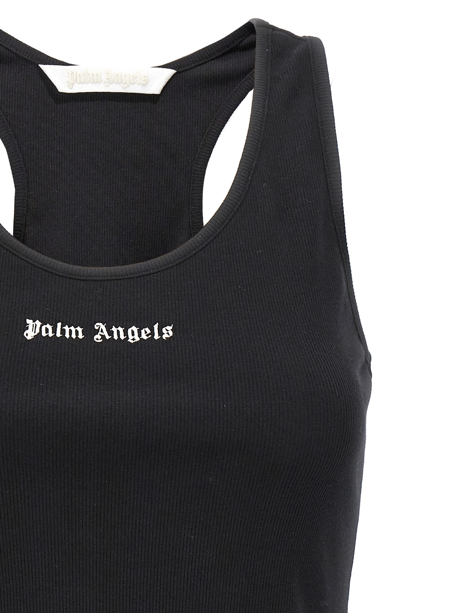 Shop Palm Angels Logo Top In Nero