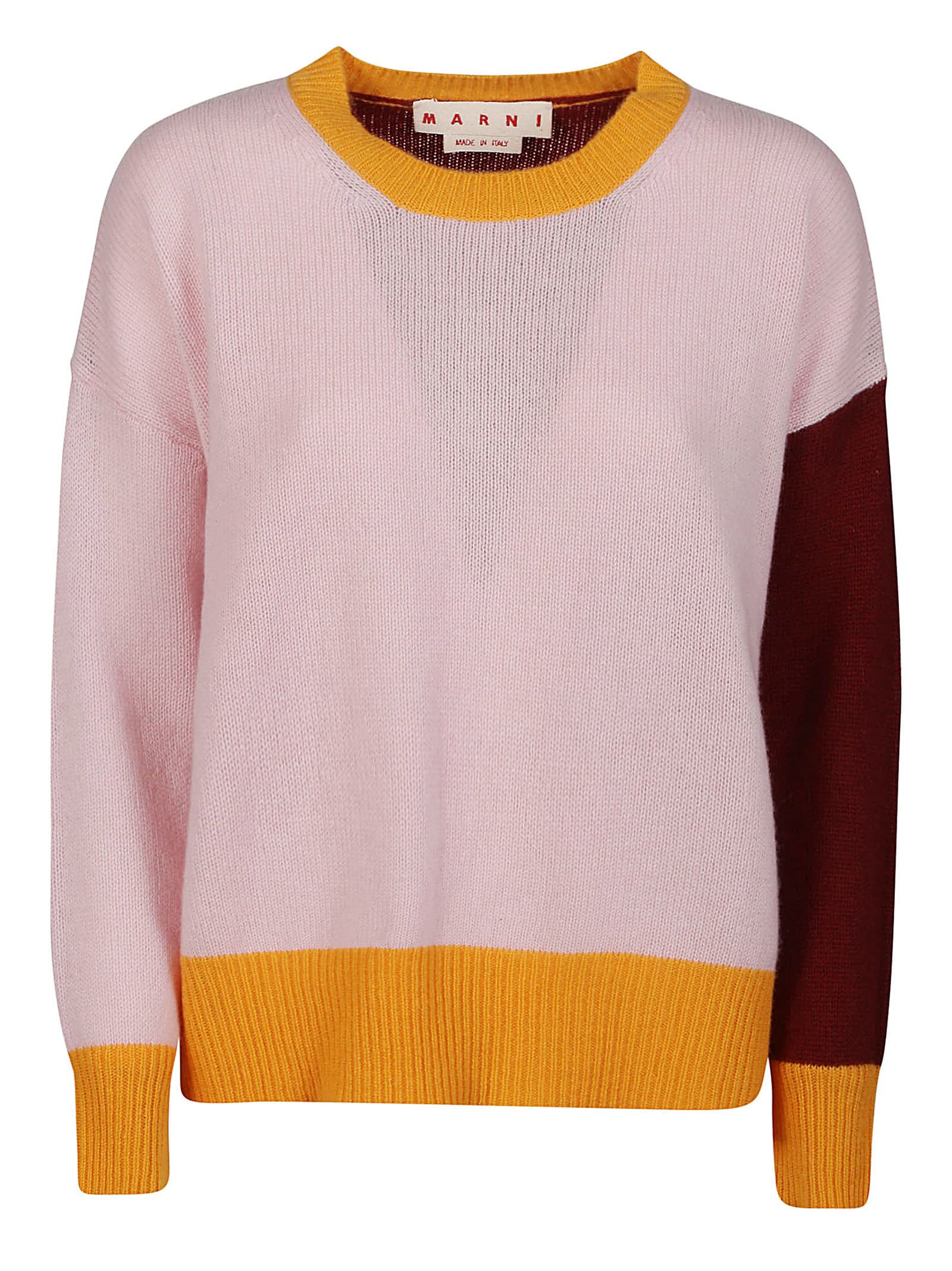 Shop Marni Round Neck Sweater In Quartz