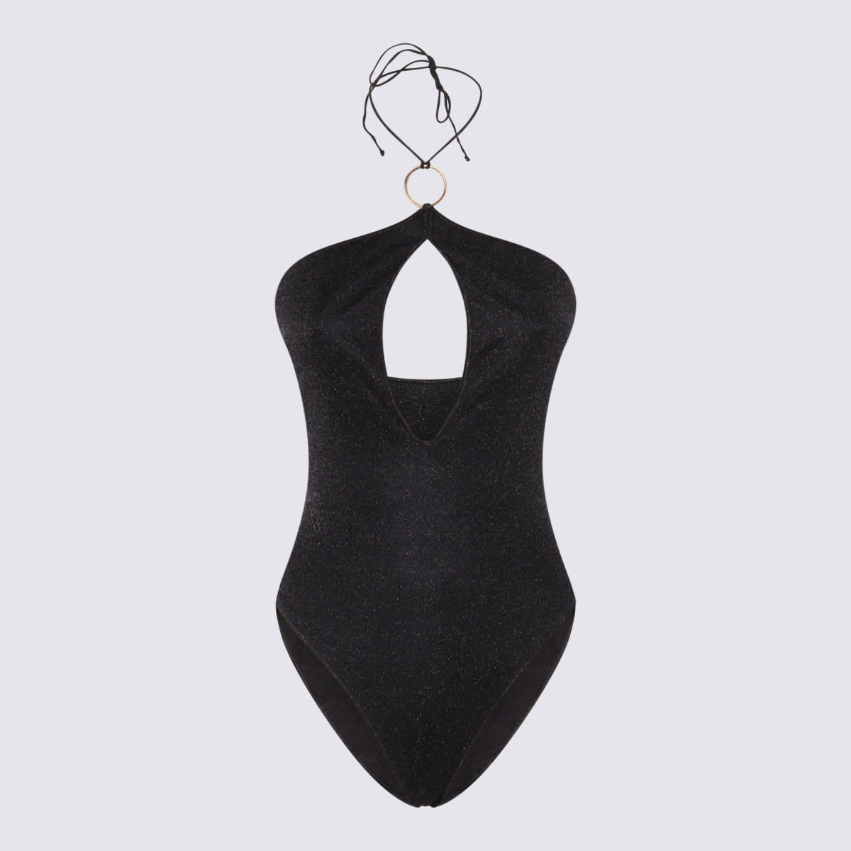 Shop Oseree Black Lumiere Ring Maillot One Piece Swimwear