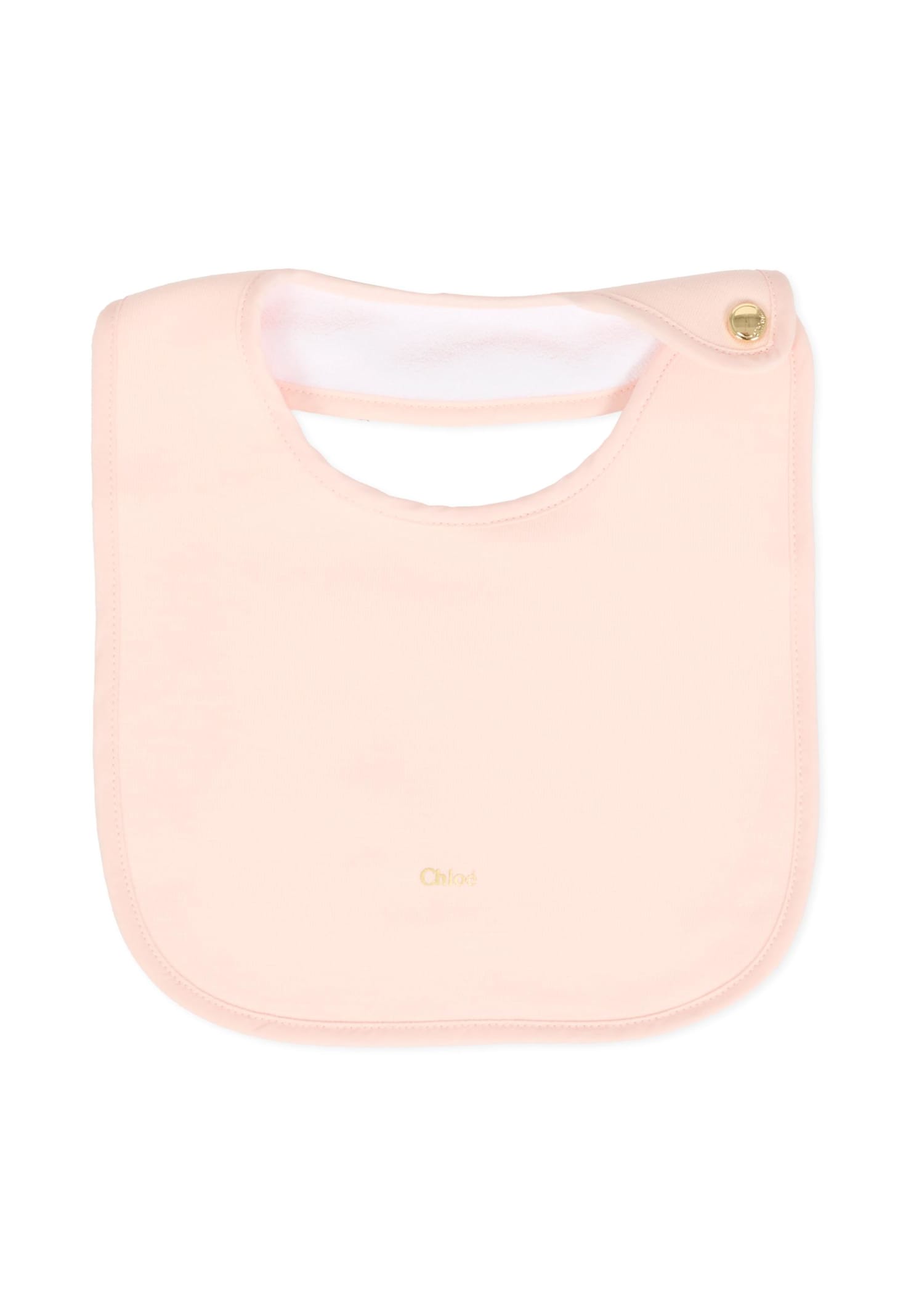 Chloé White Babygrow Set For Baby Girl With Logo In White