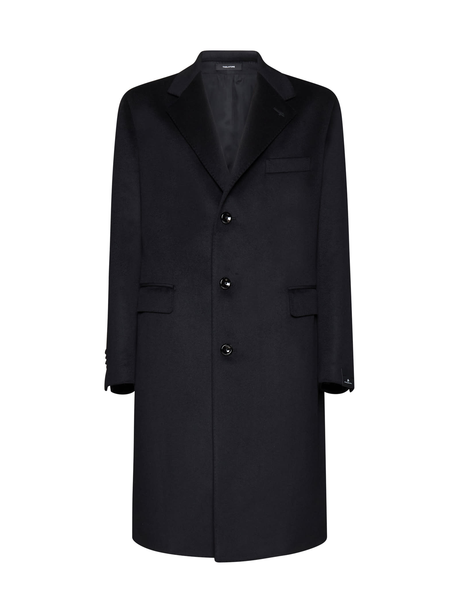 Shop Tagliatore Coat In Black