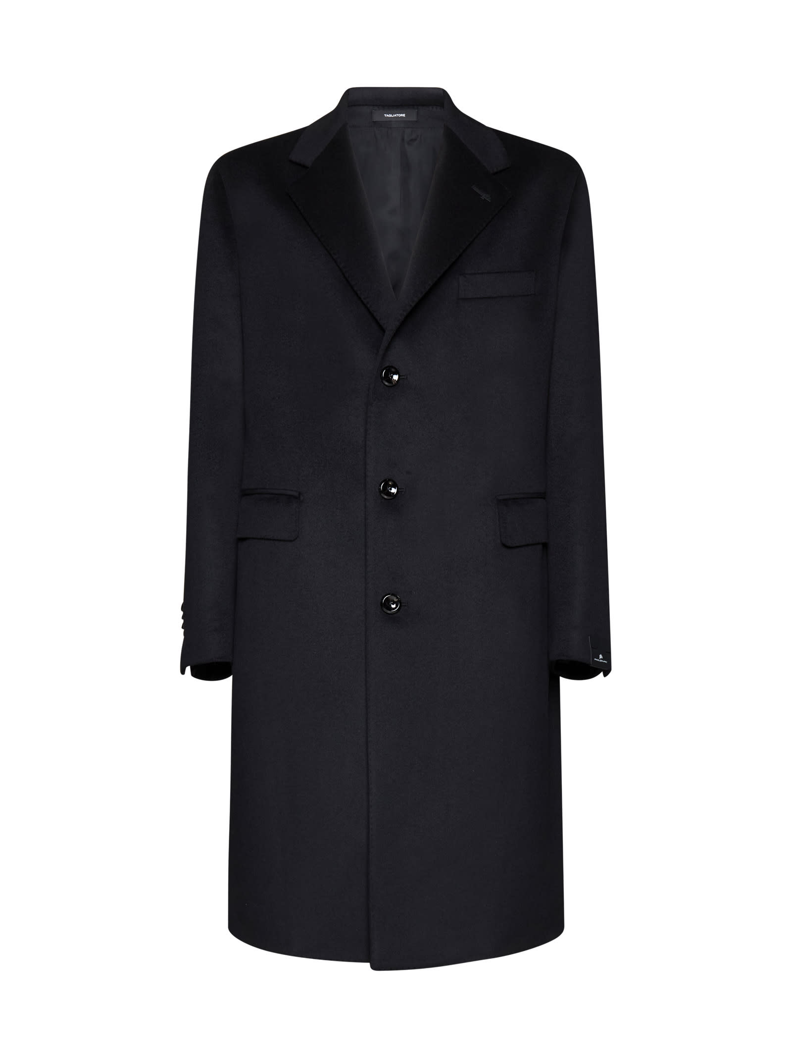 Shop Tagliatore Coat In Nero